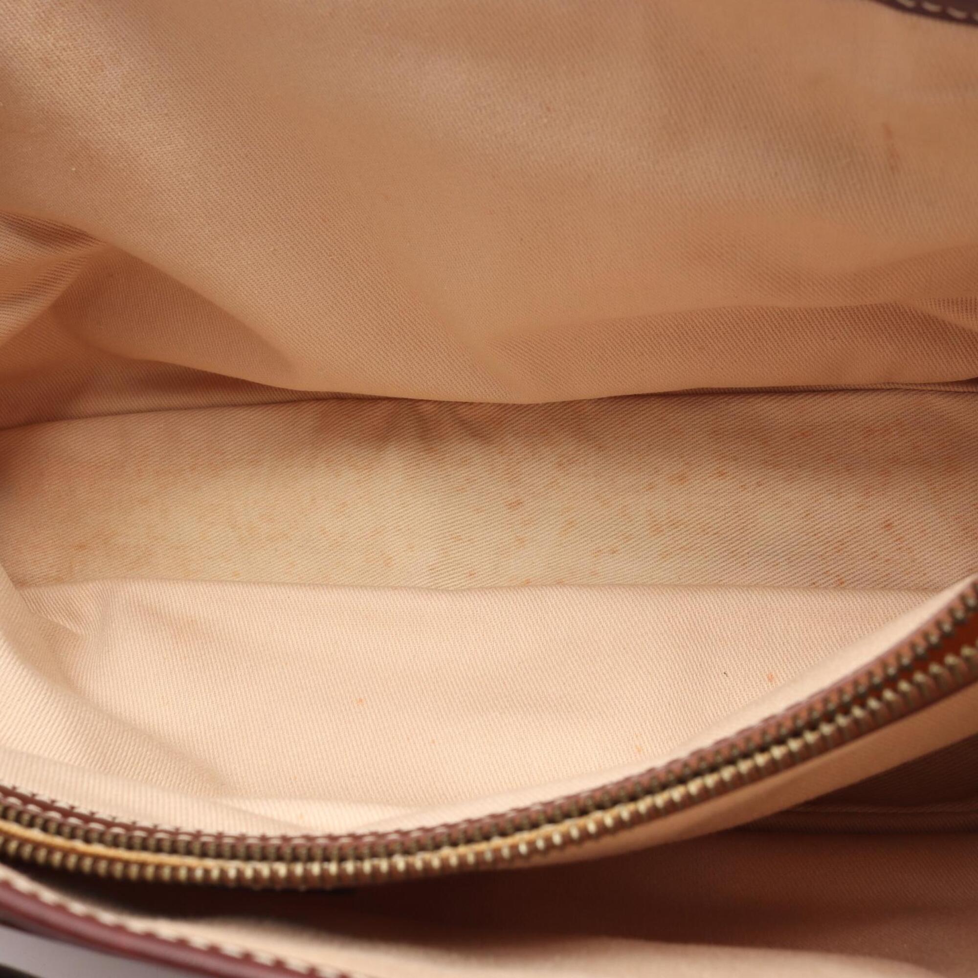 Celine Beige Brown Canvas Leather Handbag (Pre-Owned)