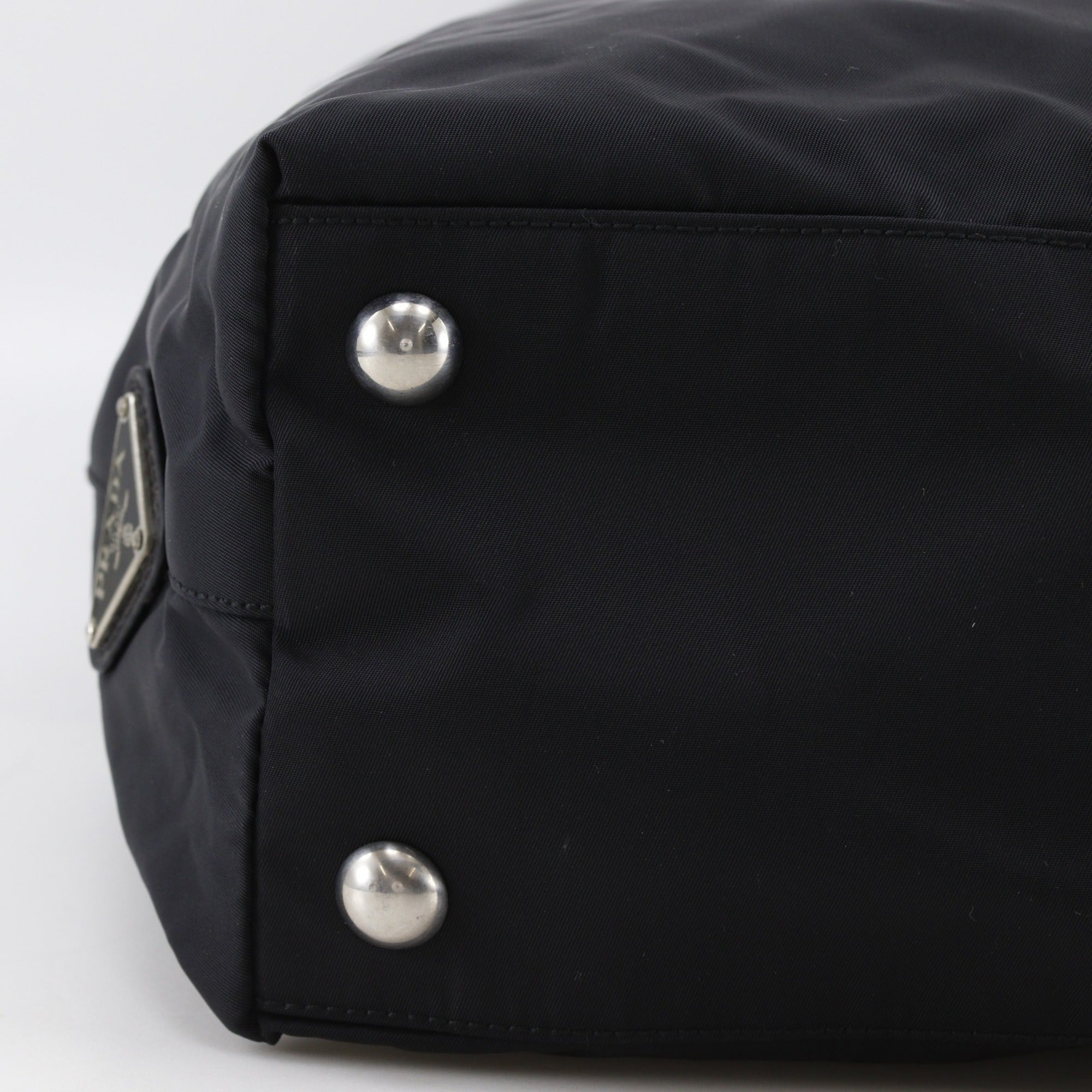 Prada Black Nylon Boston Bag Tote Bag (Pre-Owned)