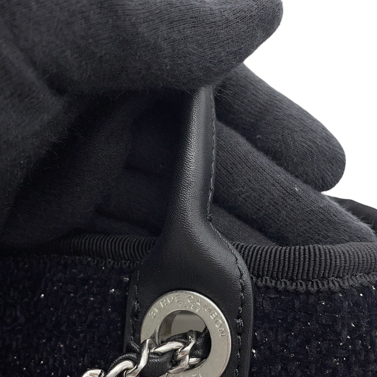 Chanel Black Tweed Leather Tote Bag (Pre-Owned)