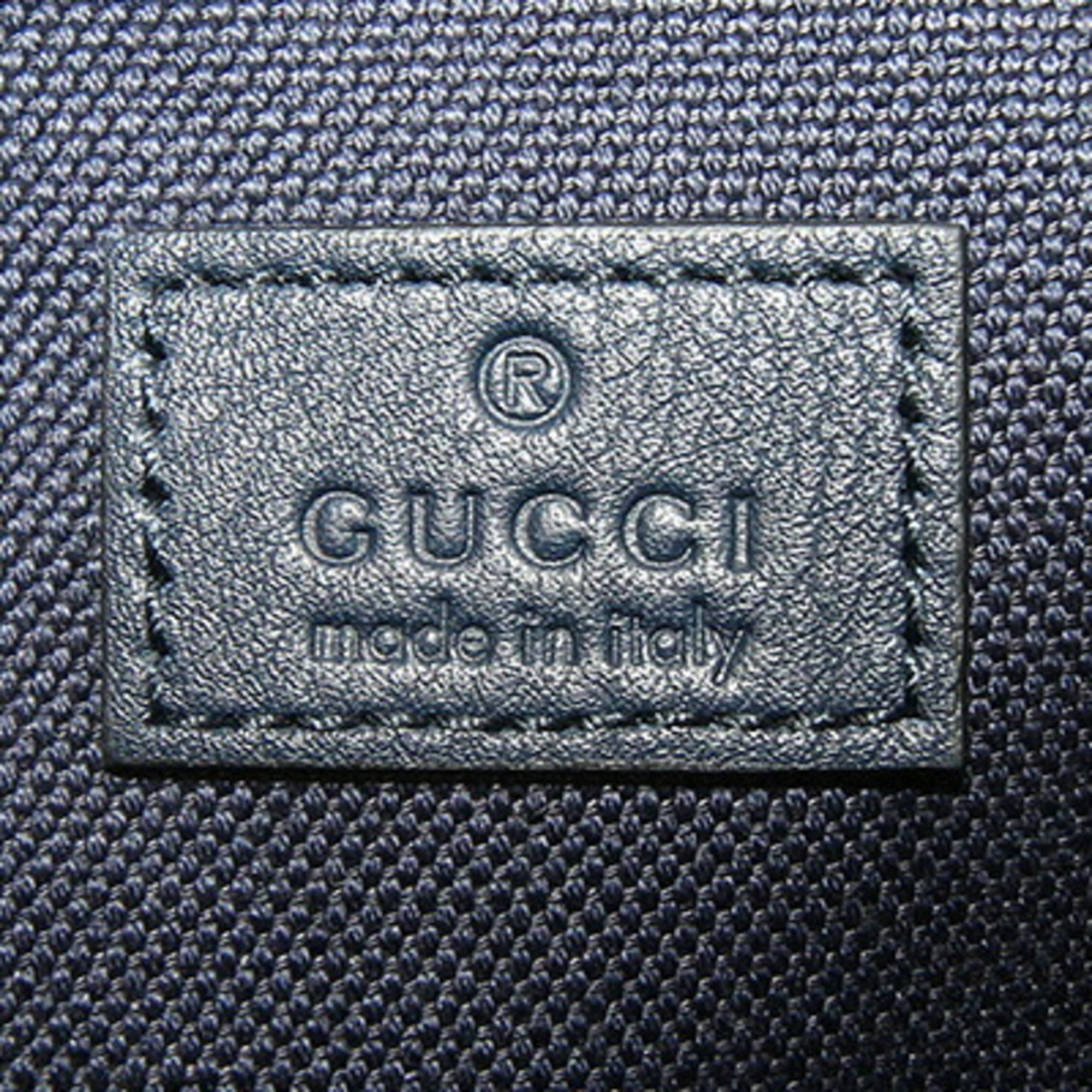 Gucci Dark Blue Navy Denim Leather Clutch Bag Shoulder Bag (Pre-Owned)