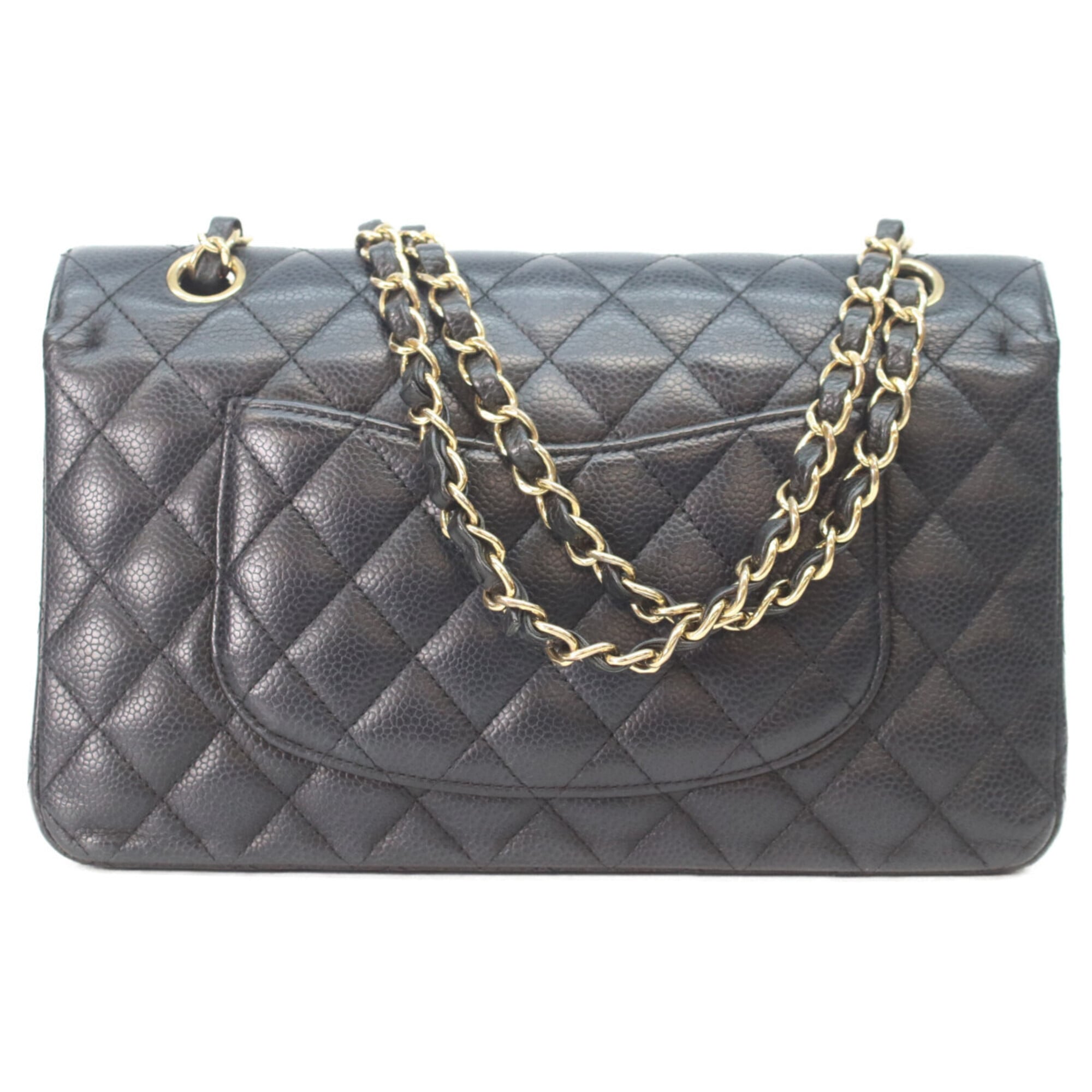 Chanel Black Grained Calfskin Shoulder Bag (Pre-Owned)