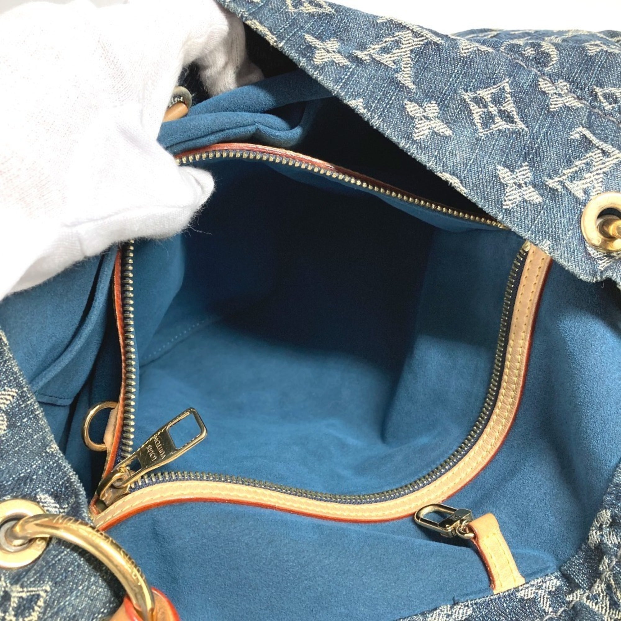 Louis Vuitton Monogram Denim Blue Monogram Denim Shoulder Bag Tote Bag (Pre-Owned)