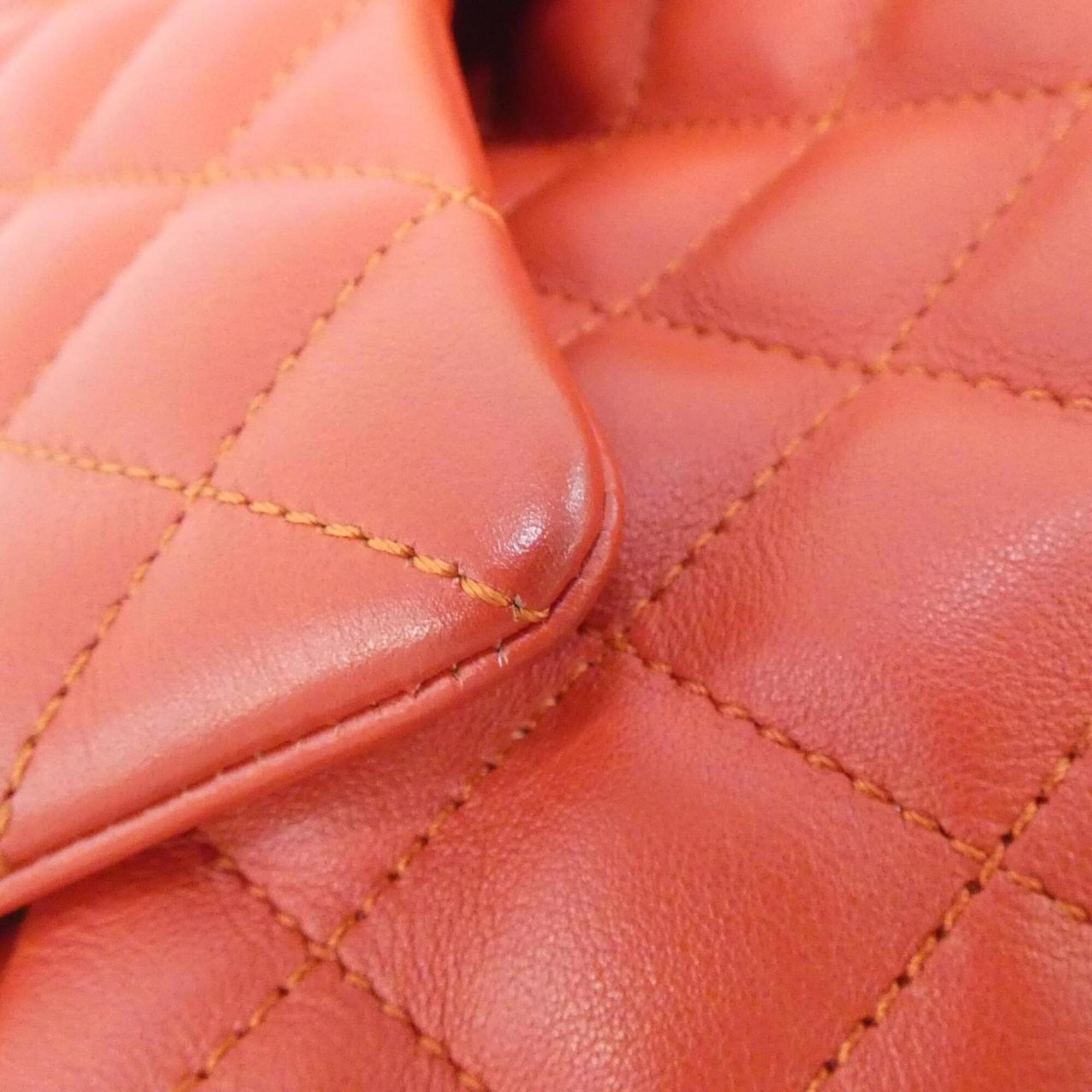 Chanel Red Color Leather Backpack (Pre-Owned)