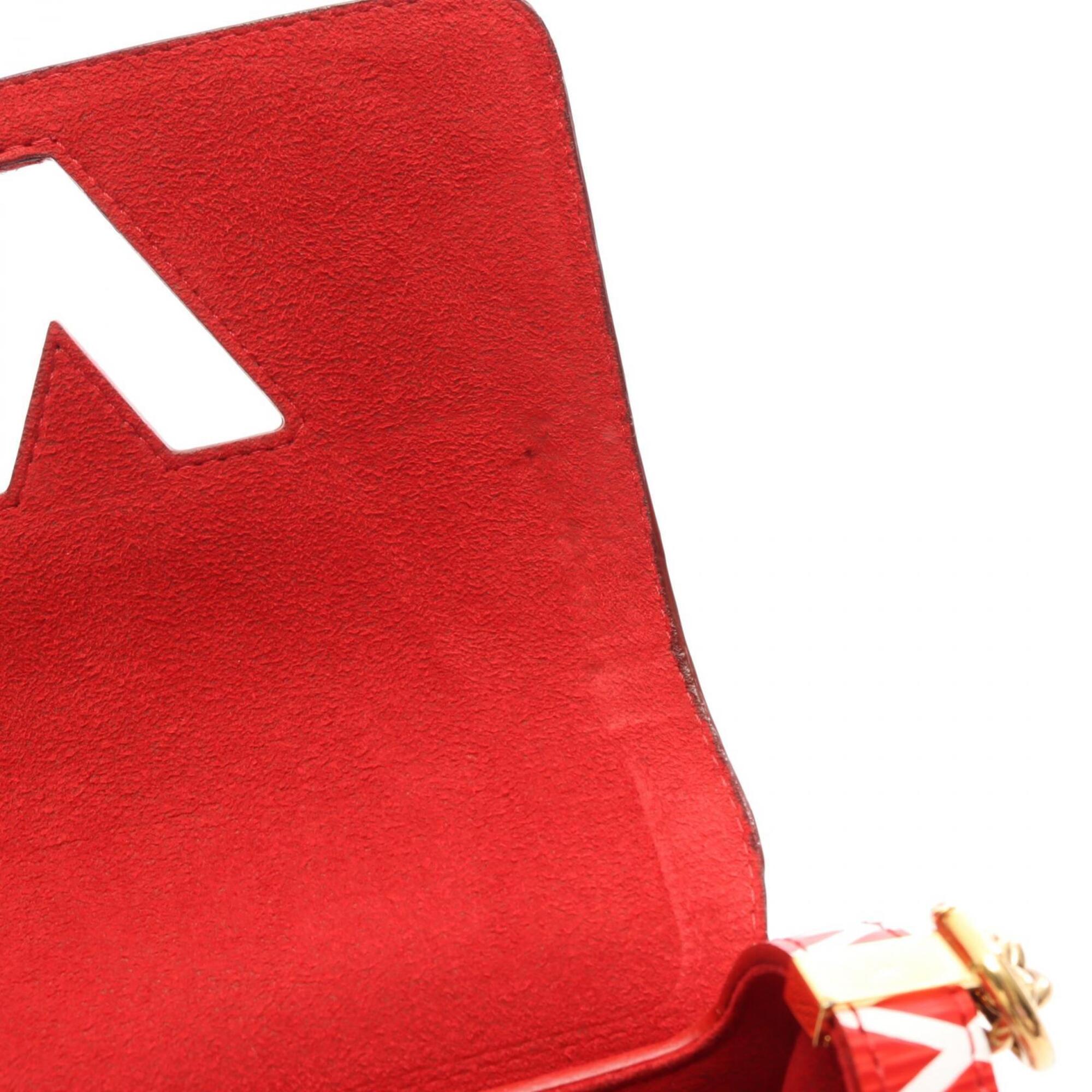 Louis Vuitton Red Color White Leather Handbag Shoulder Bag (Pre-Owned)