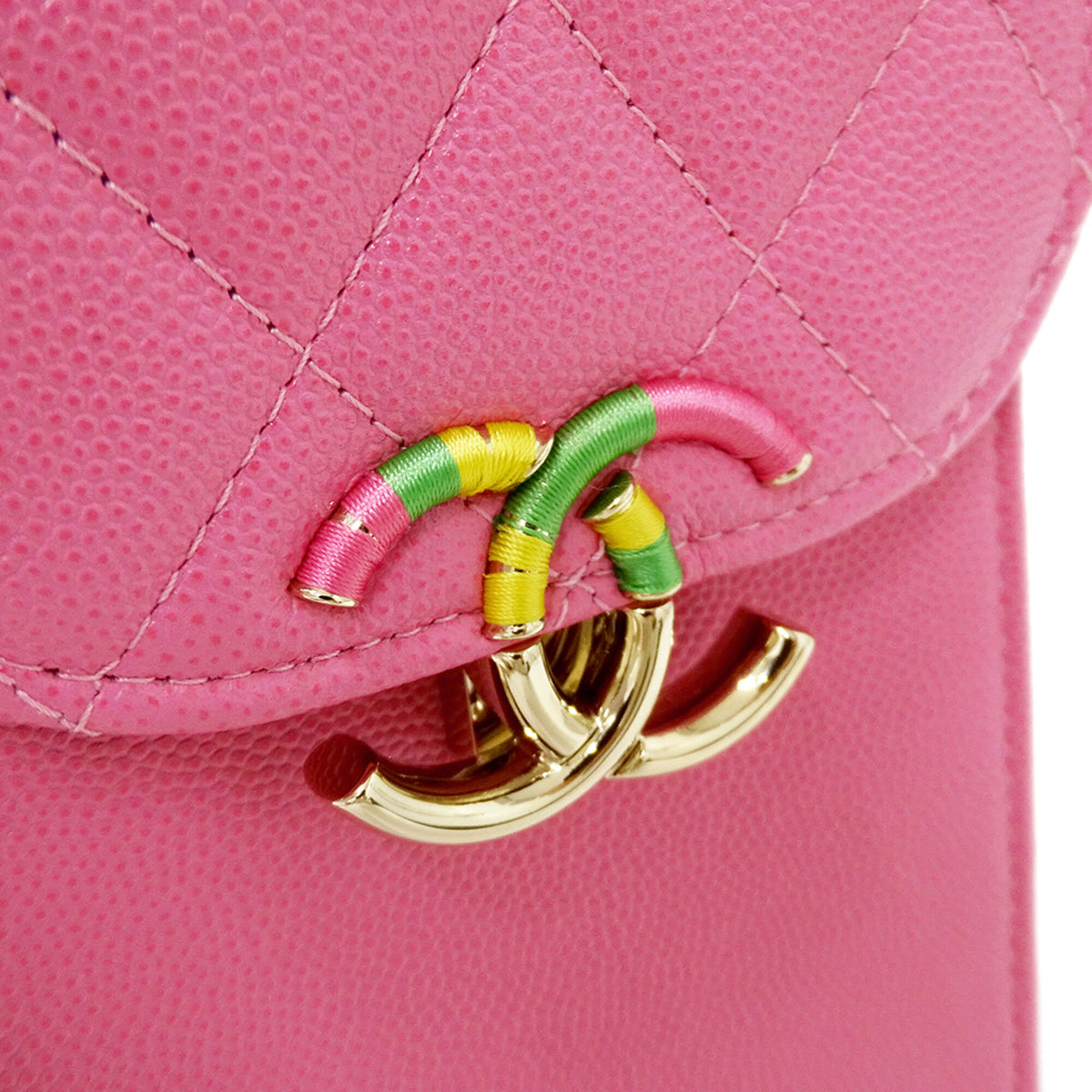 Chanel Pink Grained Calfskin Handbag Shoulder Bag (Pre-Owned)