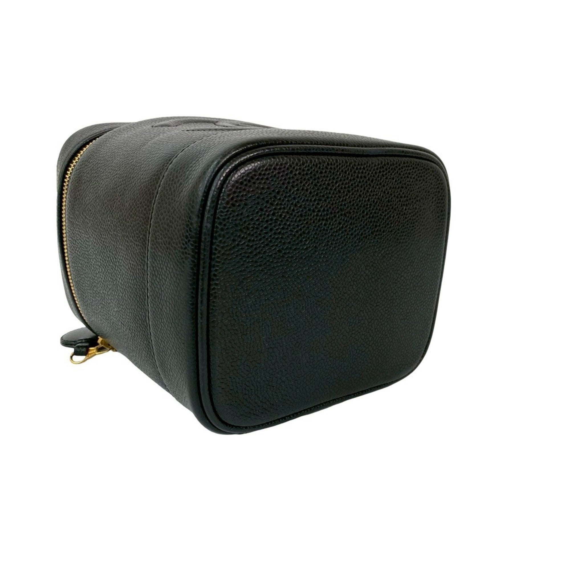 Chanel Black Grained Calfskin Handbag Vanity Bag (Pre-Owned)
