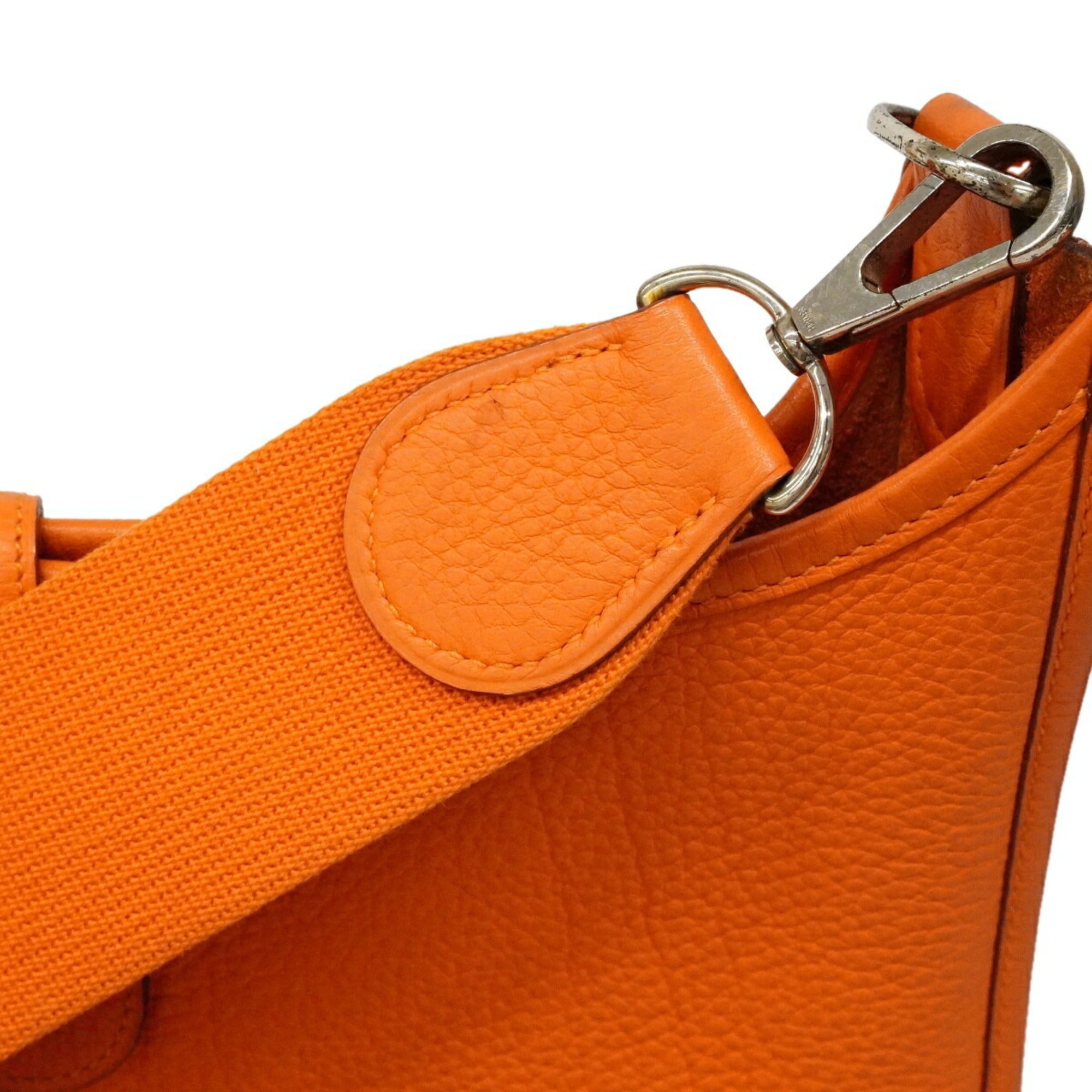 Hermes Silver Taurillon Clemence Leather Shoulder Bag (Pre-Owned)