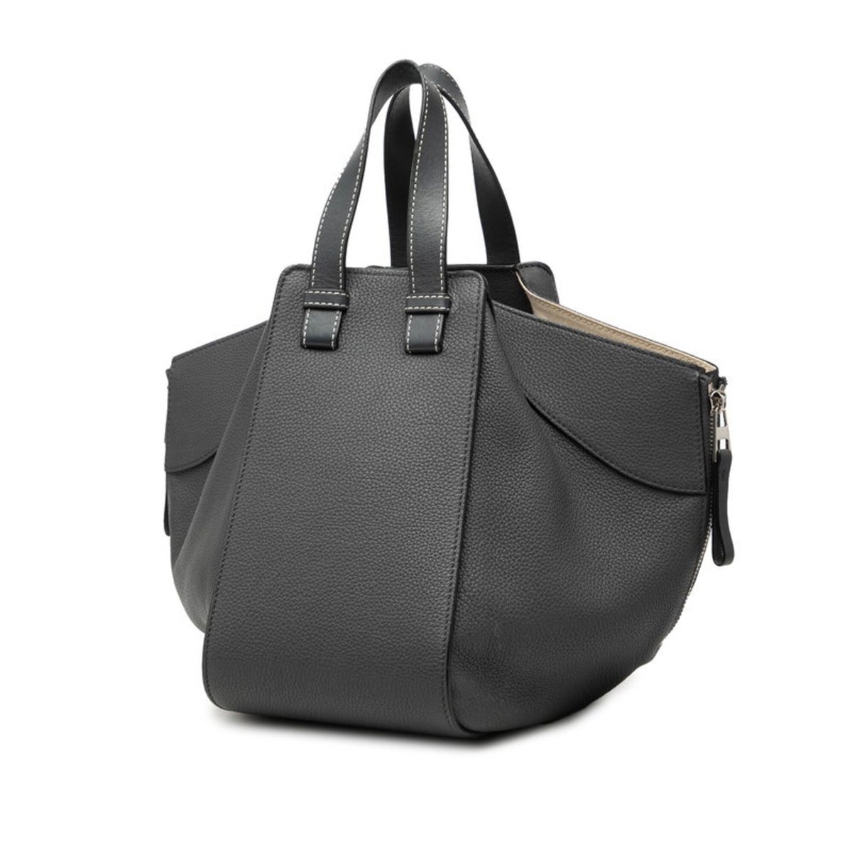 Loewe Gray Leather Handbag Shoulder Bag (Pre-Owned)