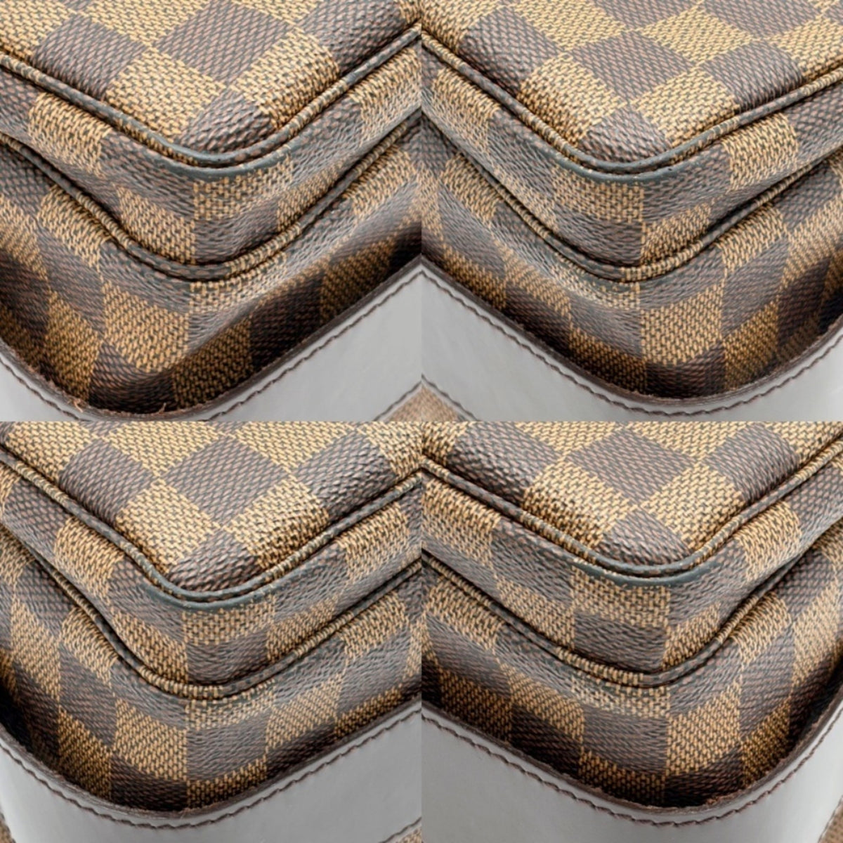 Louis Vuitton Ebene Damier Canvas Leather Shoulder Bag (Pre-Owned)