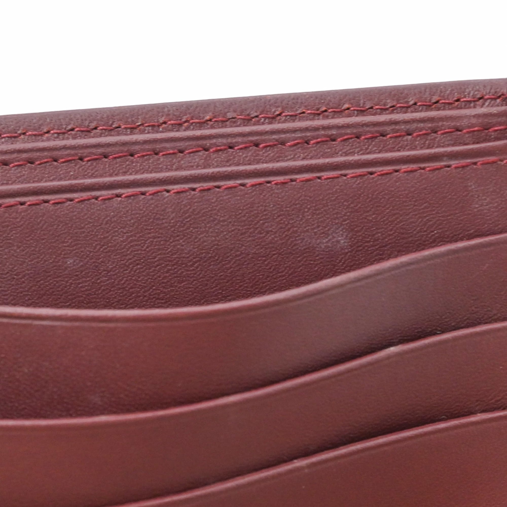 Cartier Must Bordeaux Leather Wallet (Bi-Fold) (Pre-Owned)