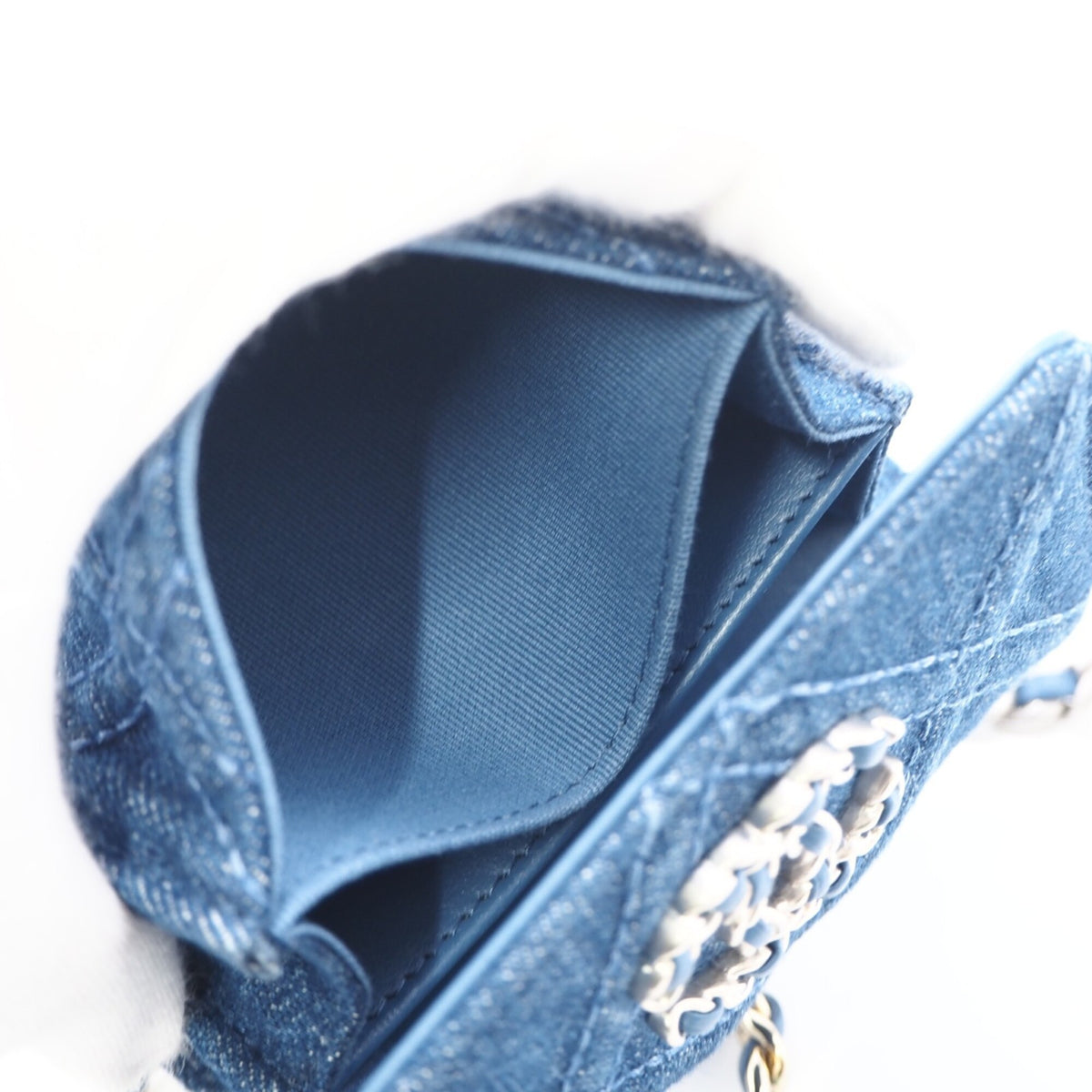 Chanel Denim Blue Denim Leather Shoulder Bag (Pre-Owned)