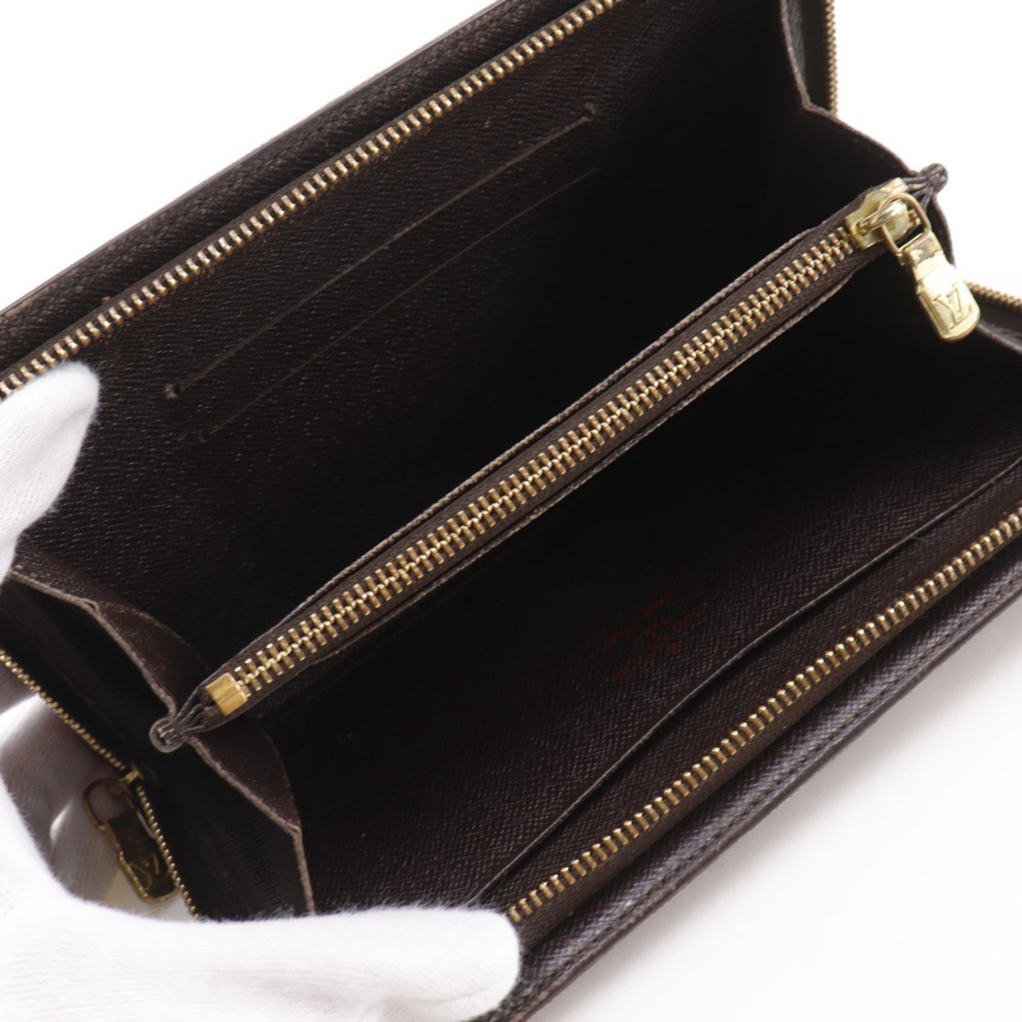 Louis Vuitton Brown Damier Canvas Long Wallet (Bi-Fold) (Pre-Owned)