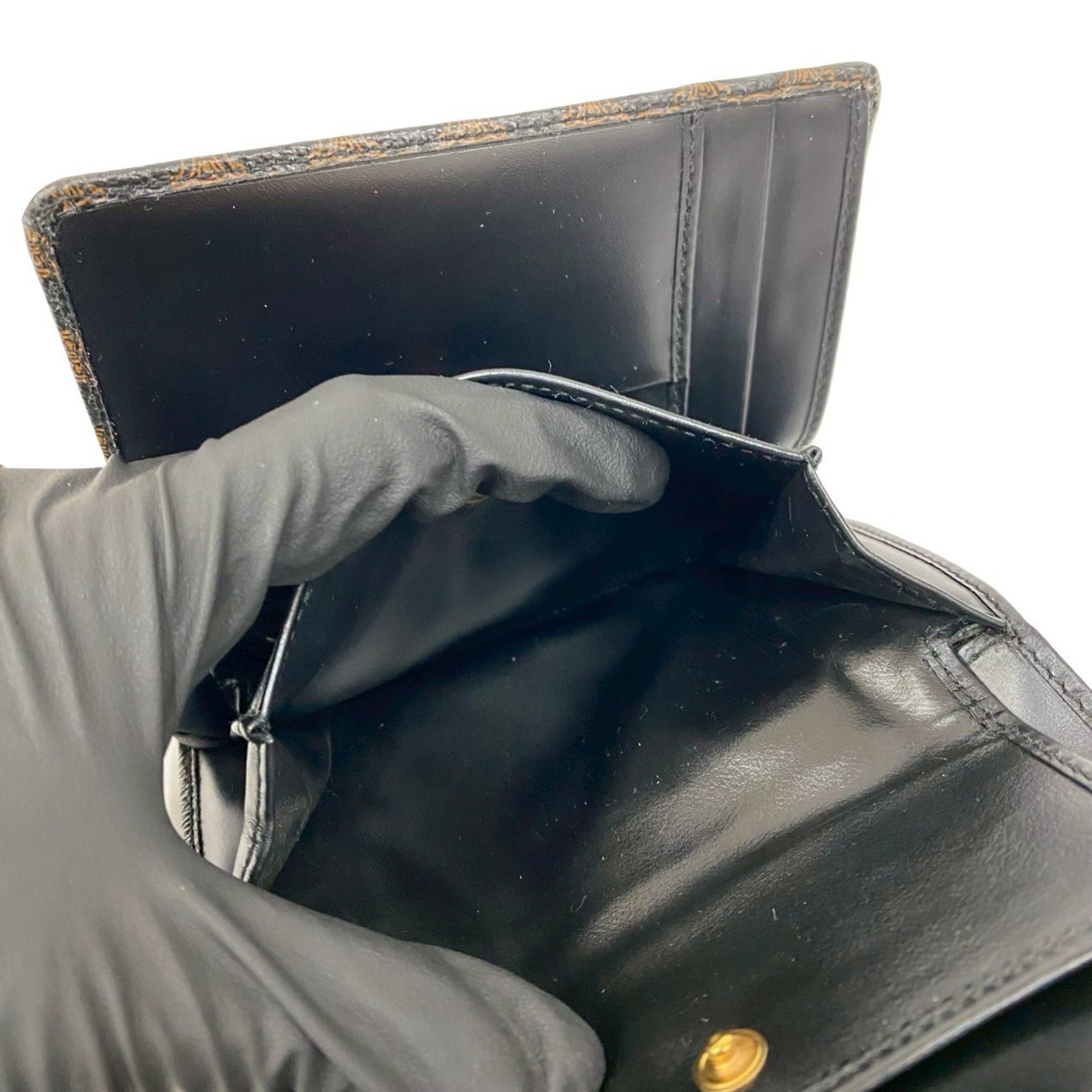 Celine Black Brown Leather Pvc Wallet (Tri-Fold) (Pre-Owned)