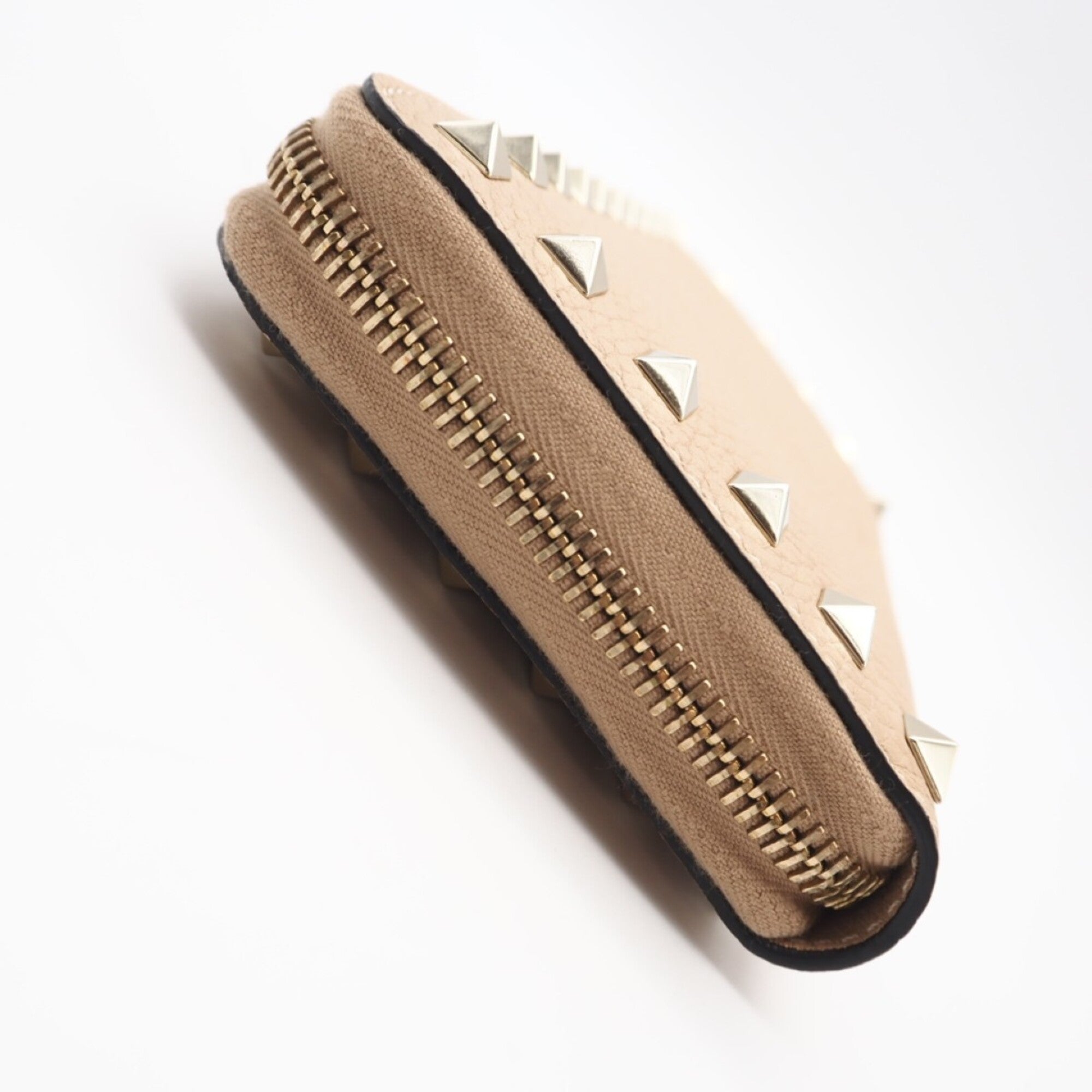 Valentino Beige Leather Long Wallet (Bi-Fold) (Pre-Owned)