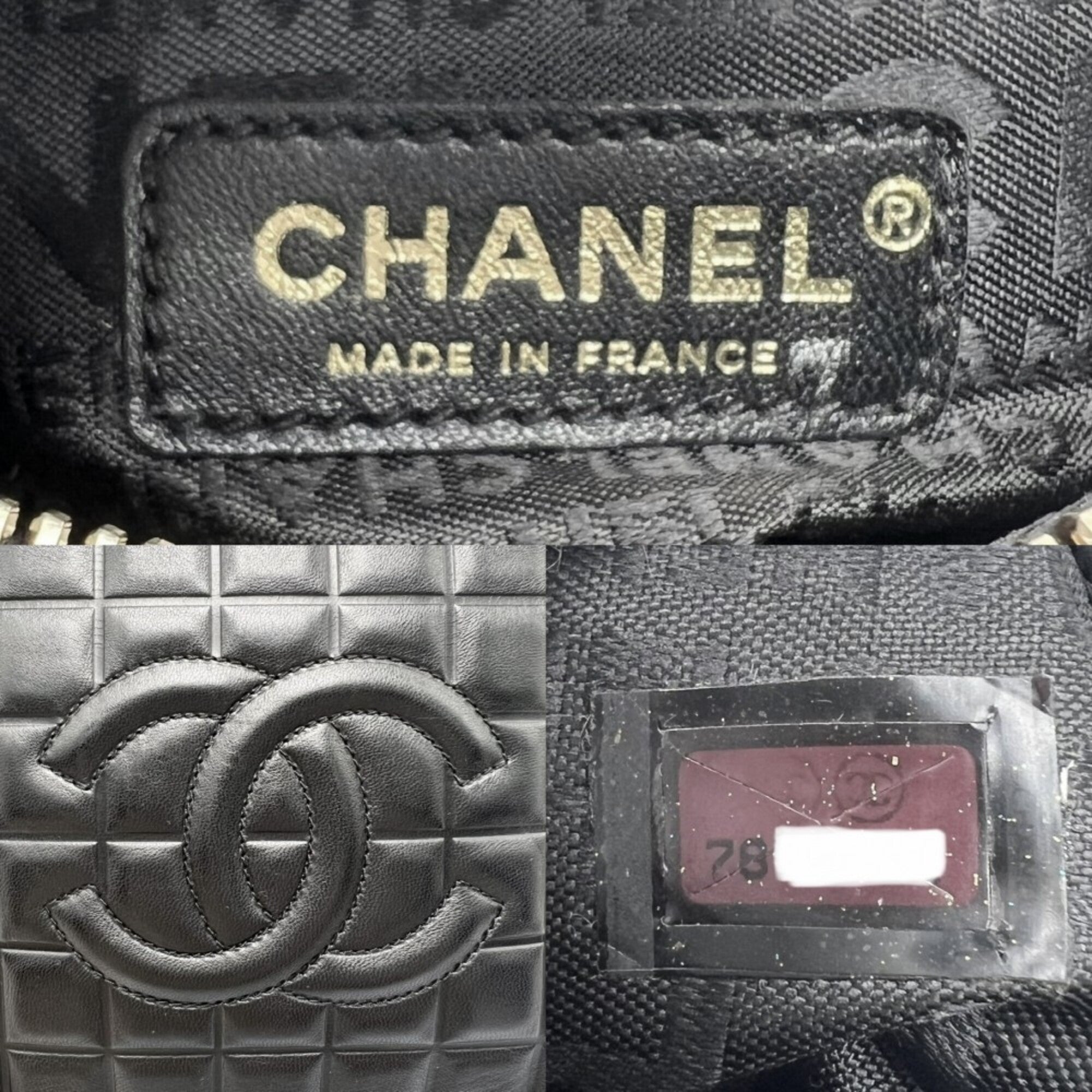 Chanel Black Leather Handbag Shoulder Bag (Pre-Owned)