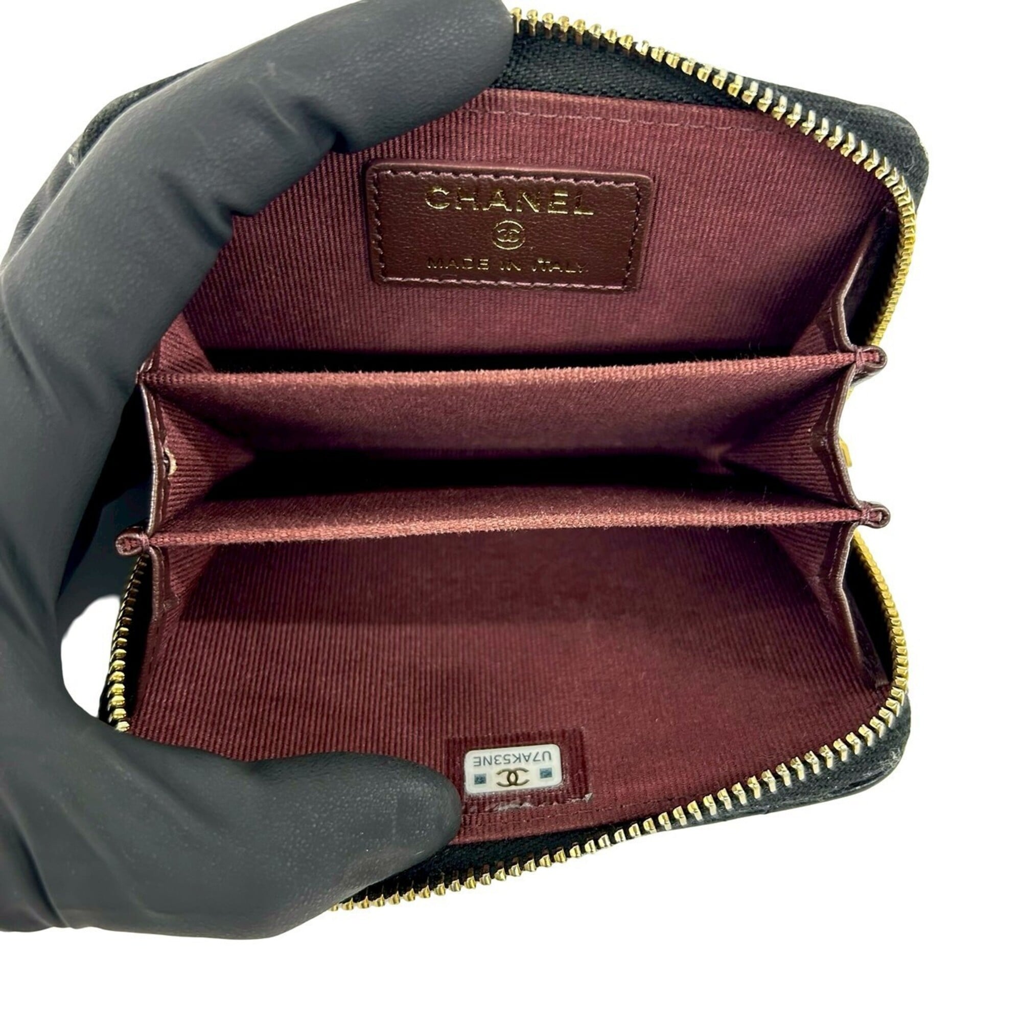 Chanel Black Leather Coin Purse/Coin Case (Pre-Owned)
