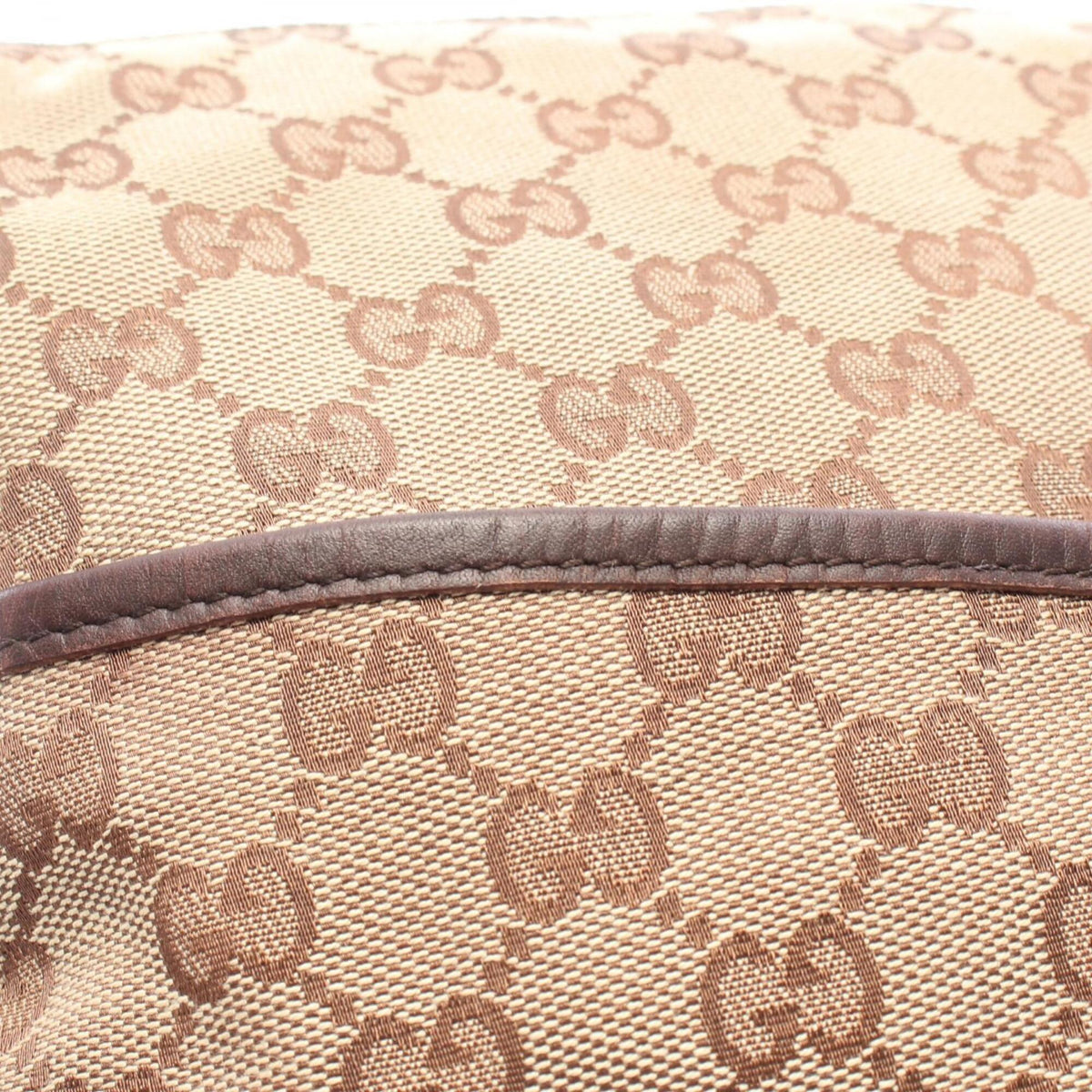 Gucci Beige Brown Gg Canvas Leather Handbag Shoulder Bag (Pre-Owned)