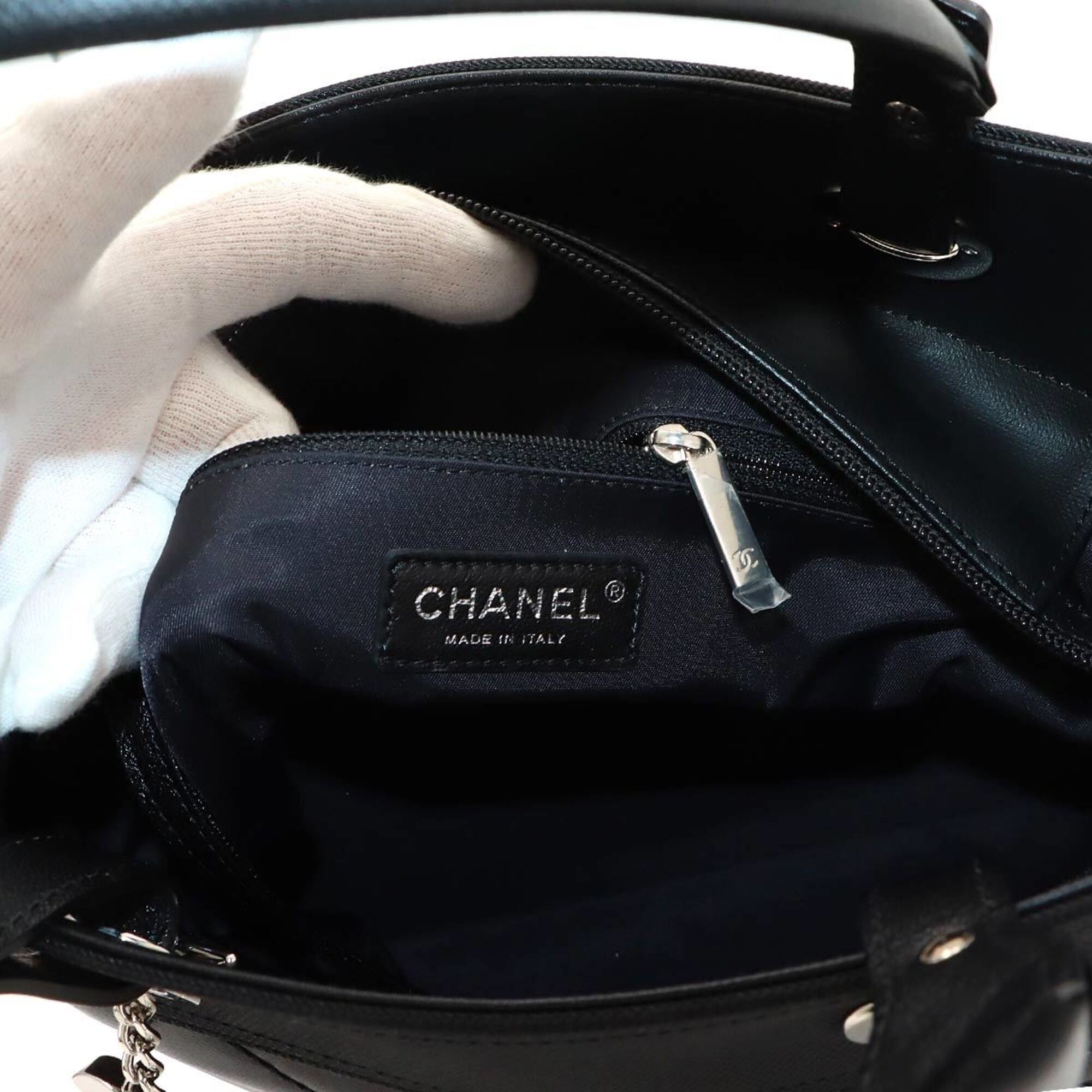 Chanel Black Nylon Pvc Leather Handbag Tote Bag (Pre-Owned)