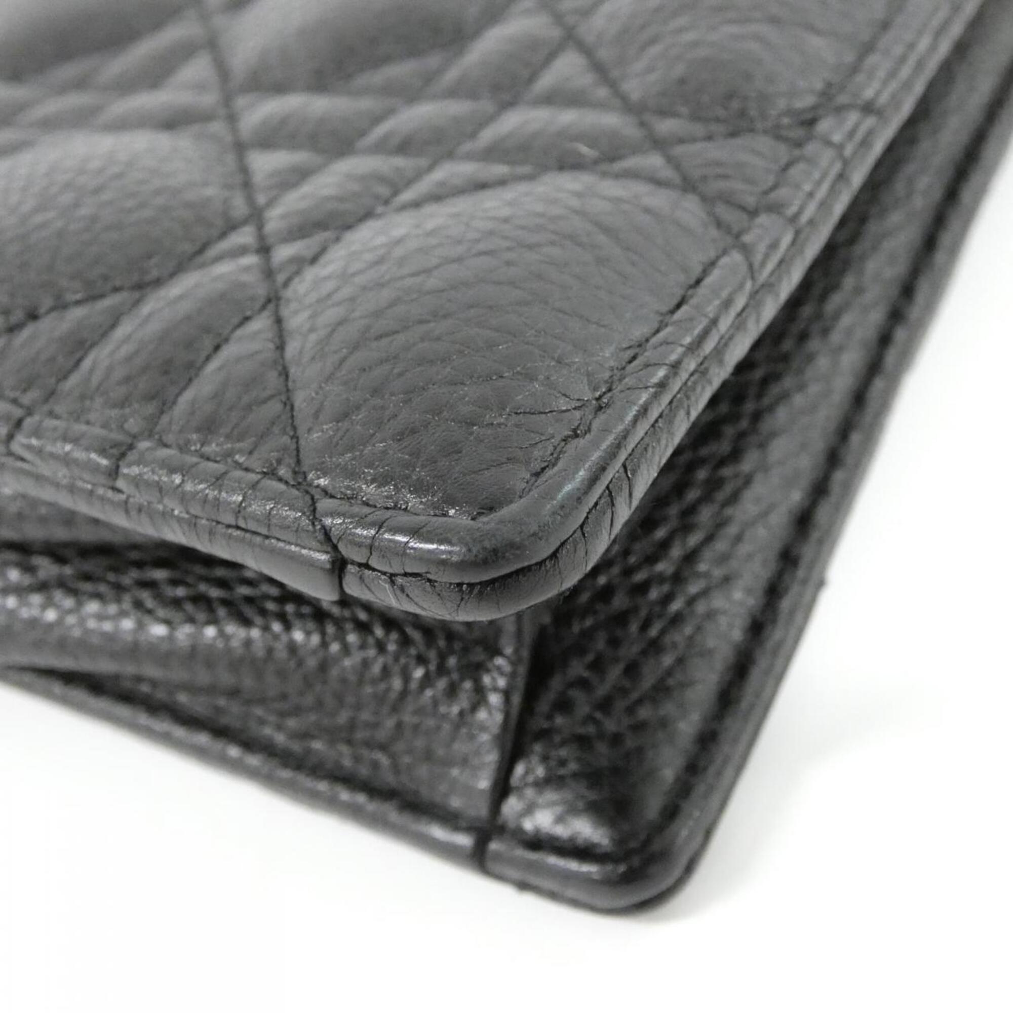 Christian Dior Black Leather Handbag Pouch Shoulder Bag (Pre-Owned)