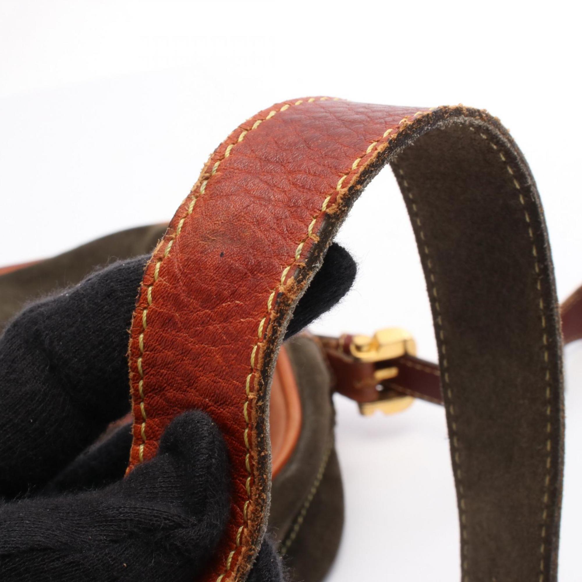 Loewe Brown Khaki Suede Leather Shoulder Bag (Pre-Owned)