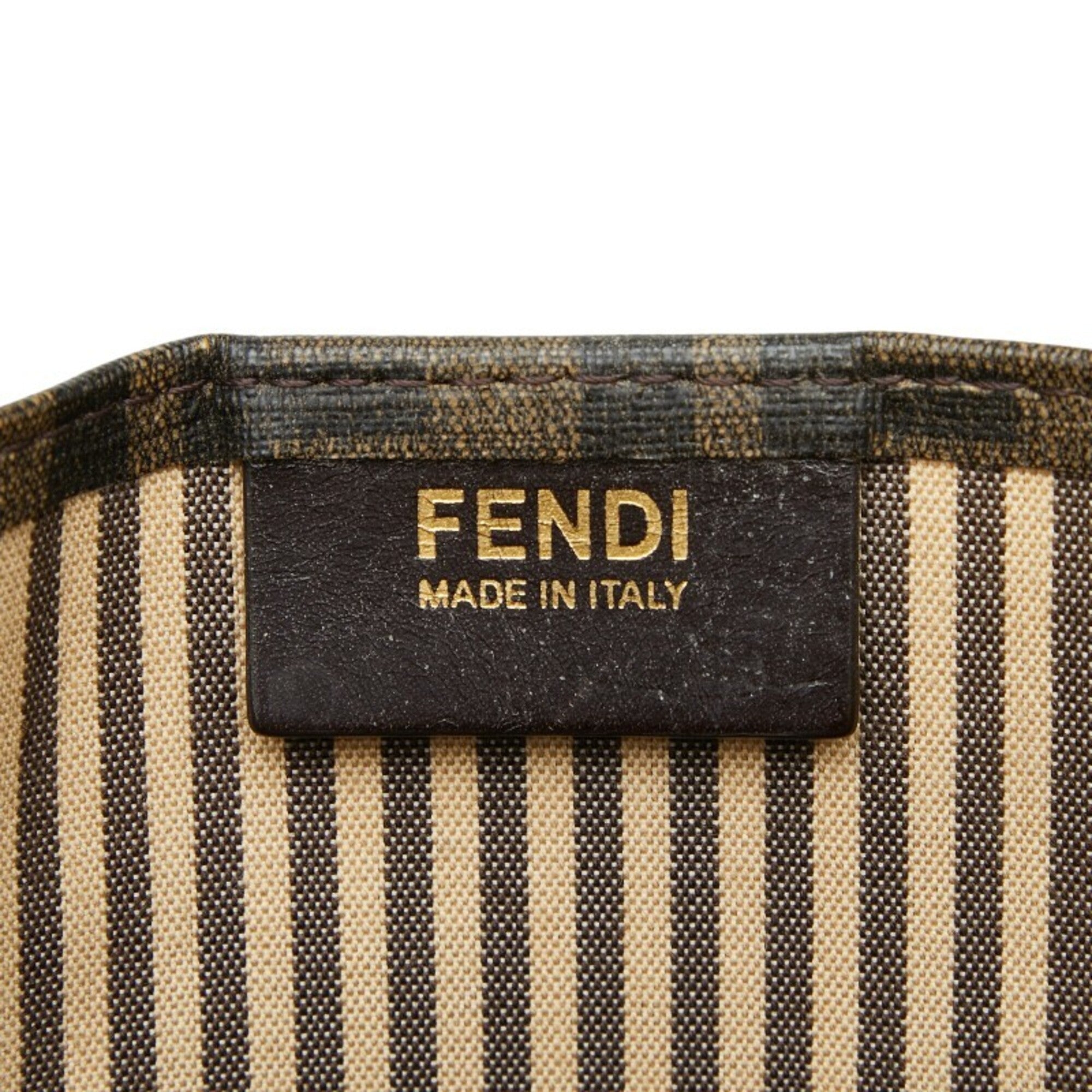 Fendi Brown Pvc Leather Handbag Tote Bag (Pre-Owned)