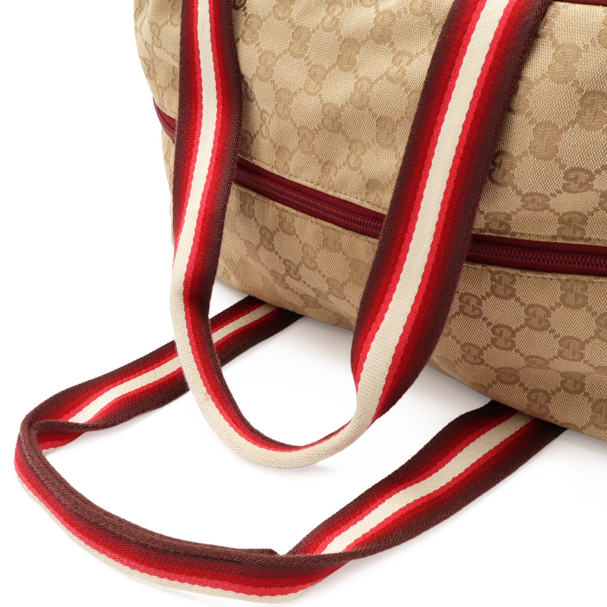 Gucci Beige Gg Canvas Boston Bag Shoulder Bag (Pre-Owned)