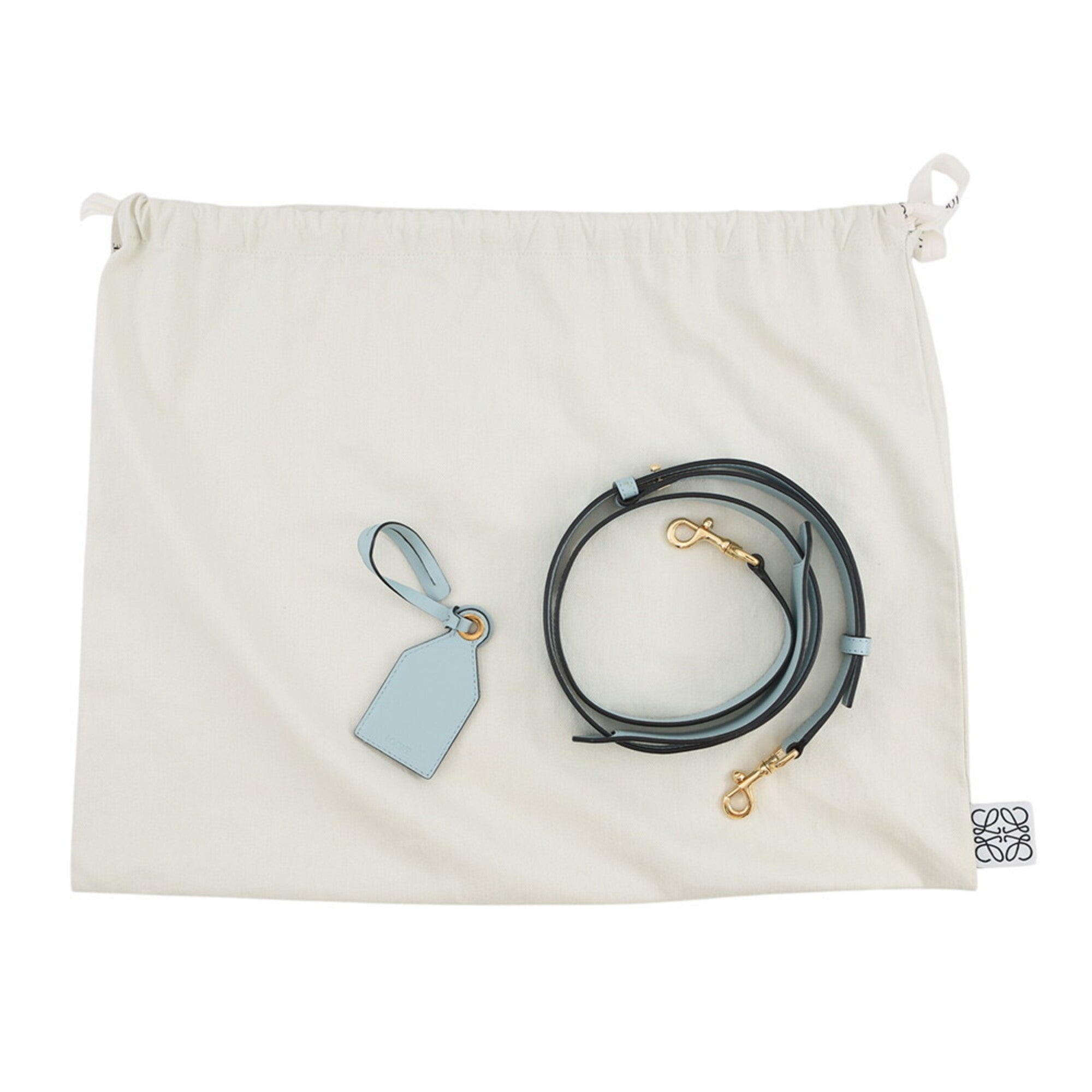 Loewe Amazona Light Blue Leather Handbag Shoulder Bag (Pre-Owned)