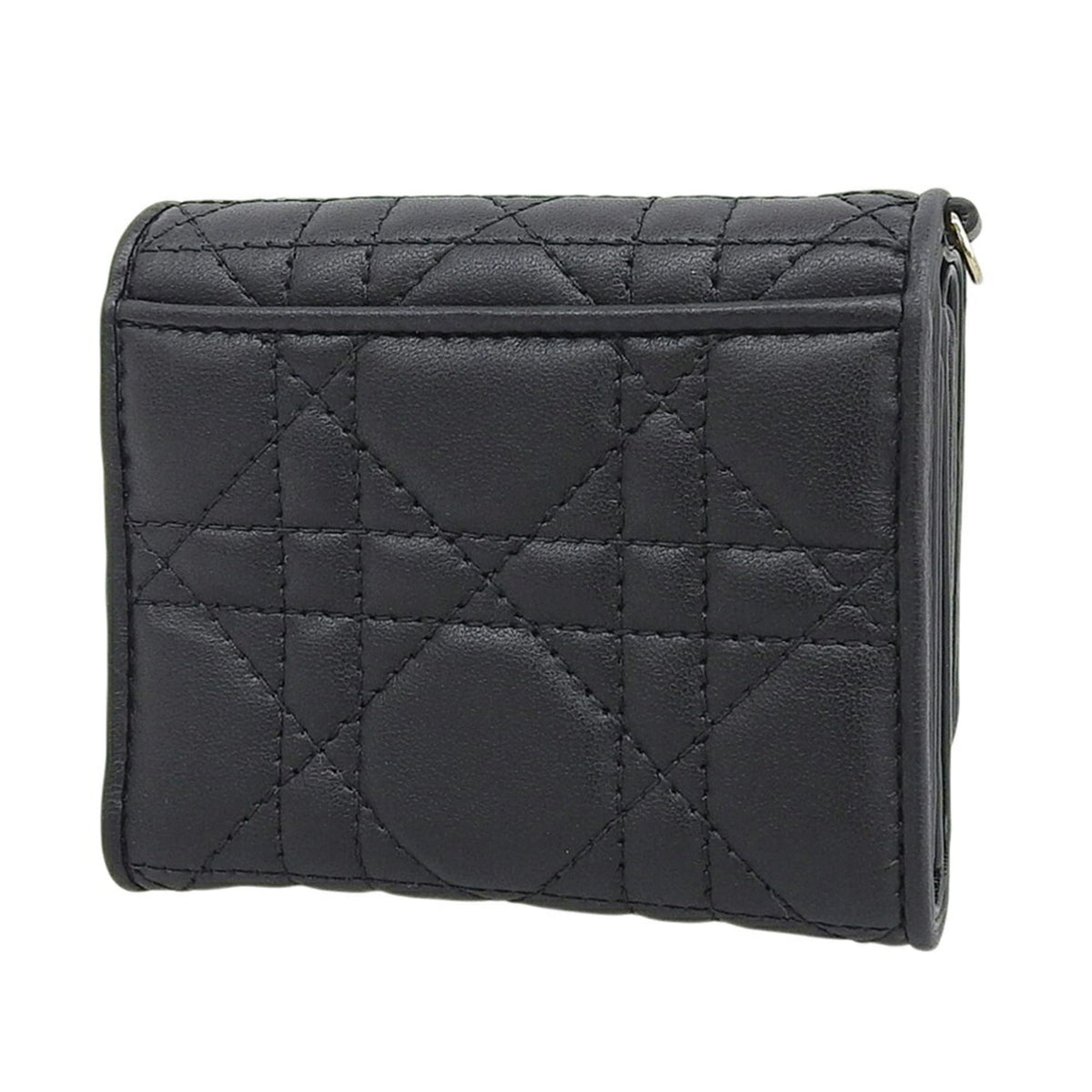 Christian Dior Black Leather Wallet (Tri-Fold) (Pre-Owned)