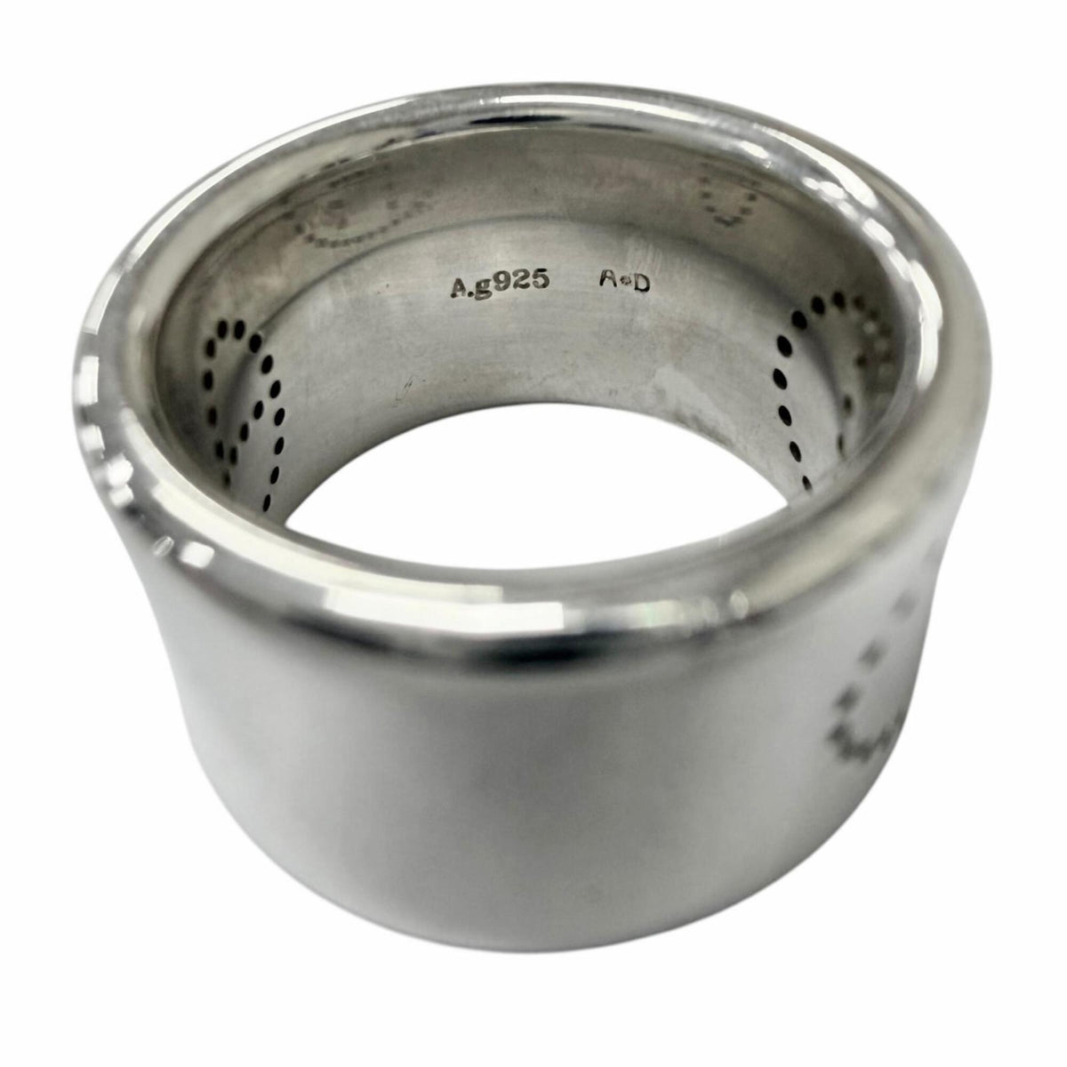 Hermes Silver Silver 925 Band Ring (Pre-Owned)