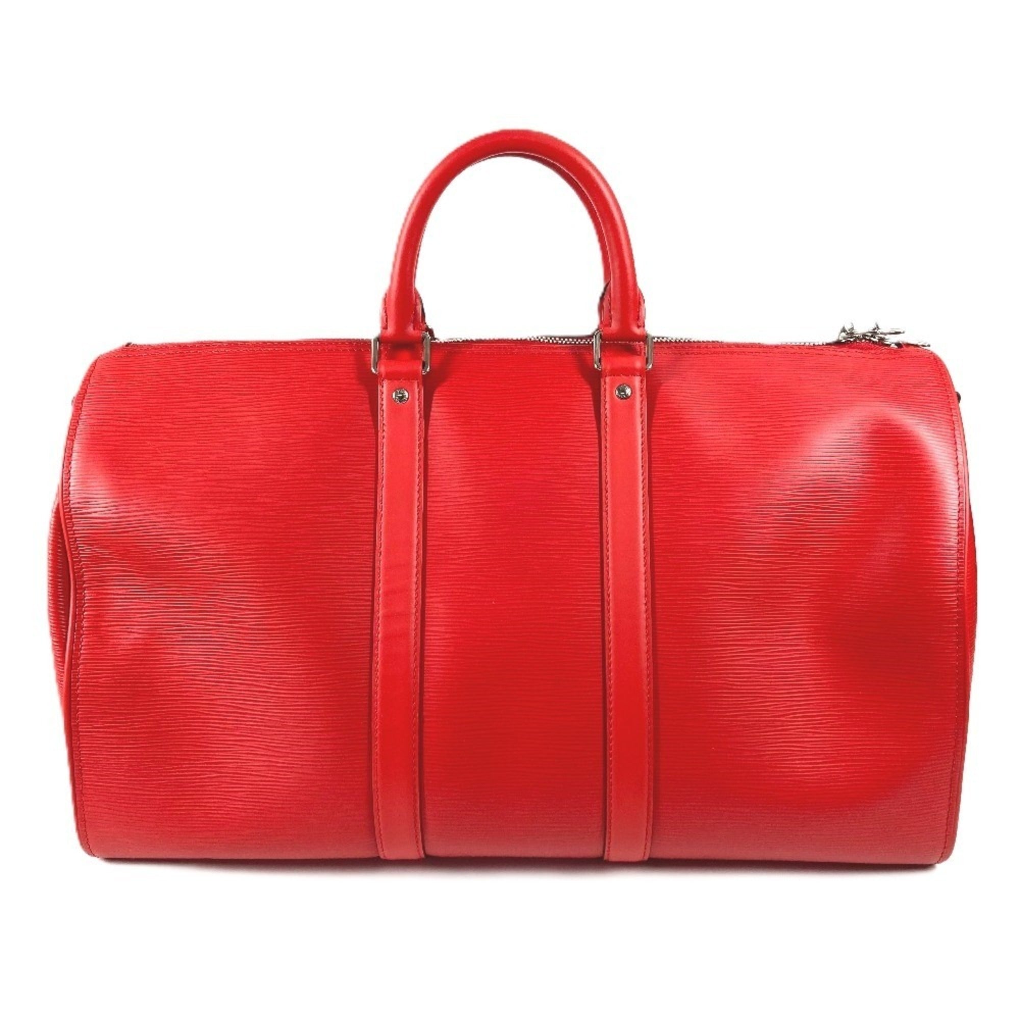 Louis Vuitton Red Color White Epi Leather Boston Bag (Pre-Owned)