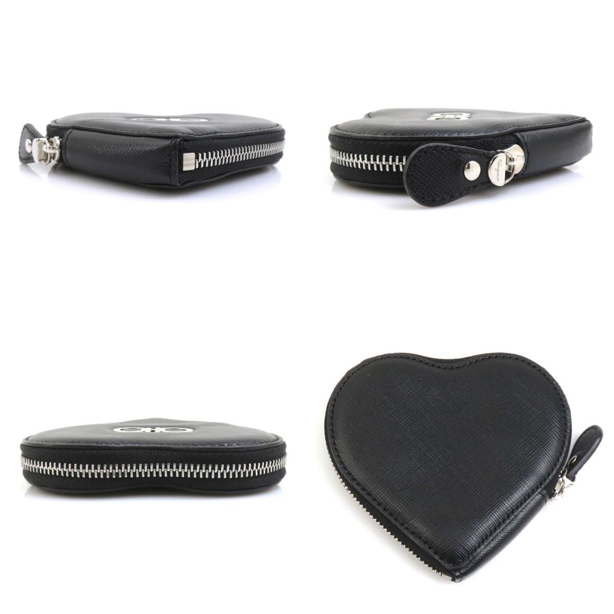 Salvatore Ferragamo Black Leather Coin Purse/Coin Case (Pre-Owned)