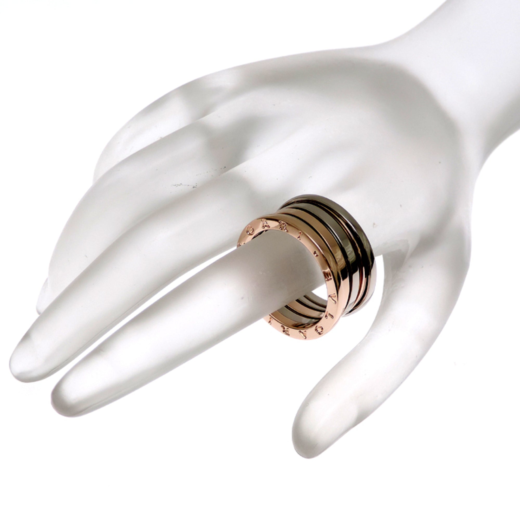 Bvlgari Pink Gold (18K) White Gold (18K) Band Ring (Pre-Owned)