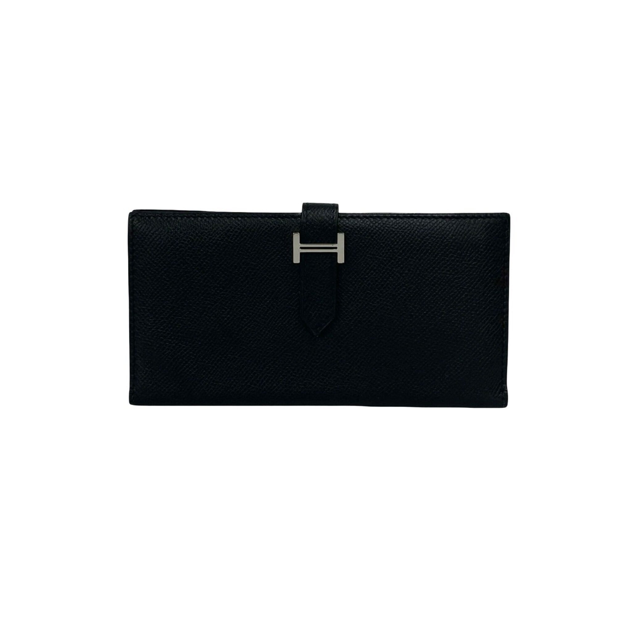 Hermes Black Epsom Leather Long Wallet (Bi-Fold) (Pre-Owned)