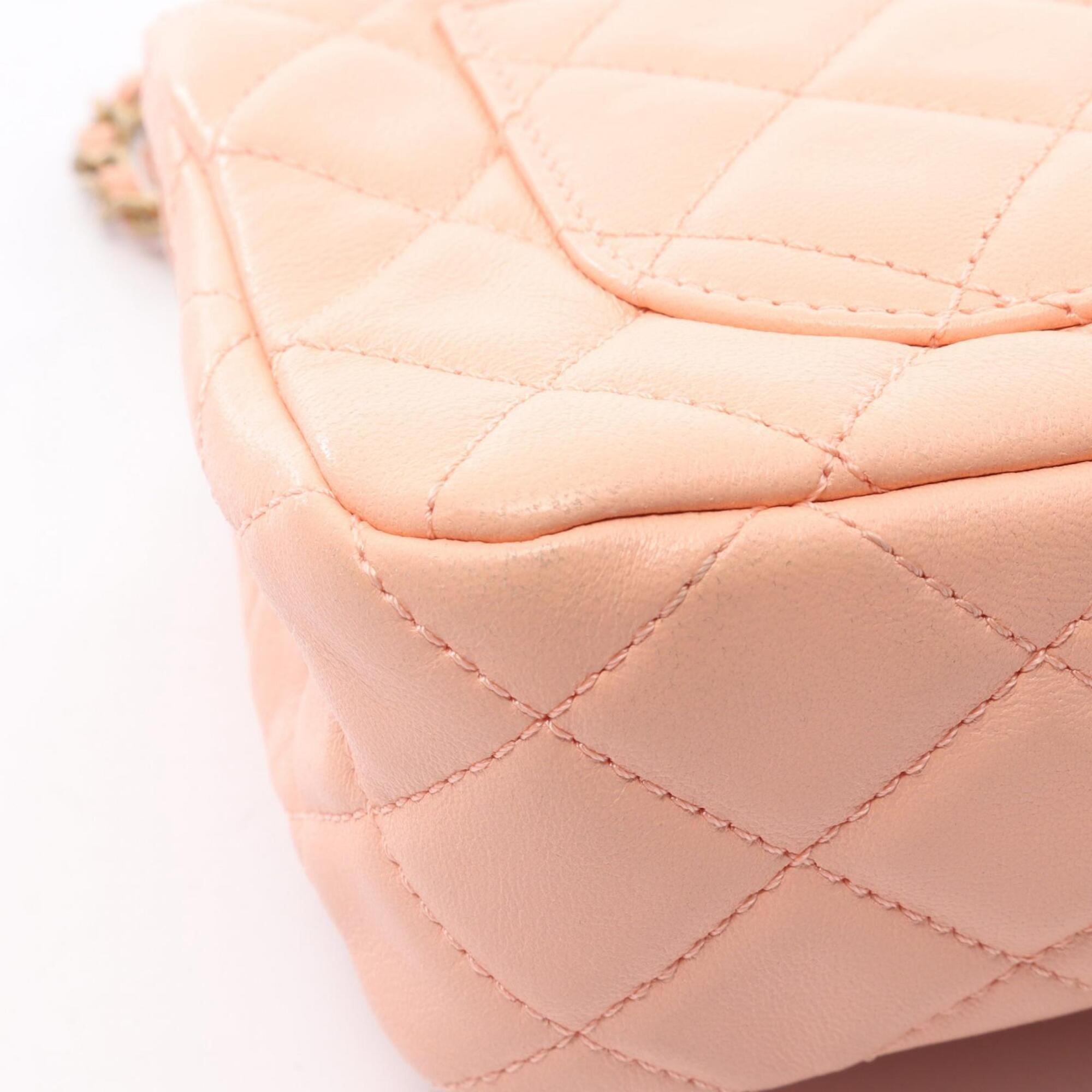 Chanel Pink Leather Handbag Shoulder Bag (Pre-Owned)