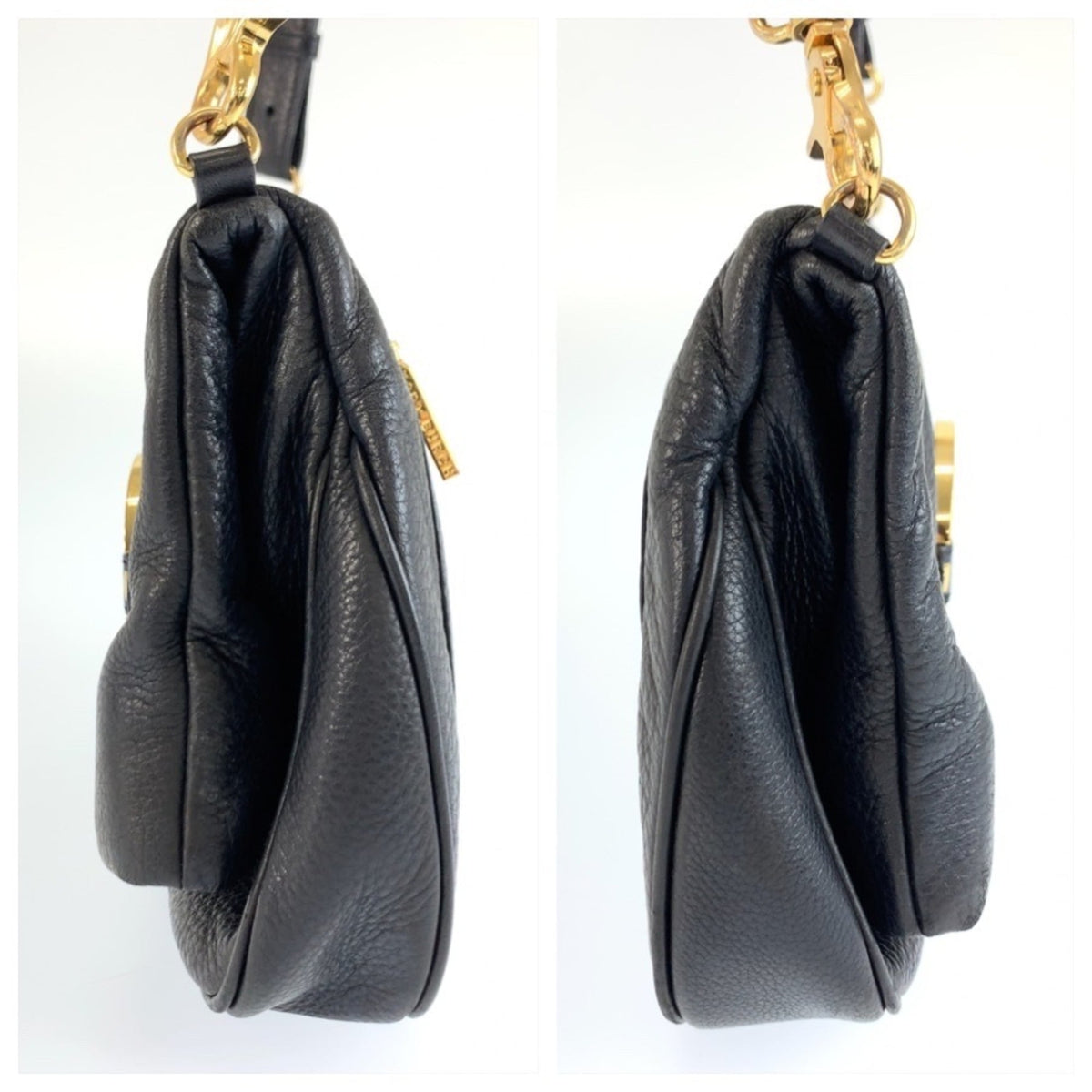 Tory Burch Black Leather Clutch Bag Shoulder Bag (Pre-Owned)