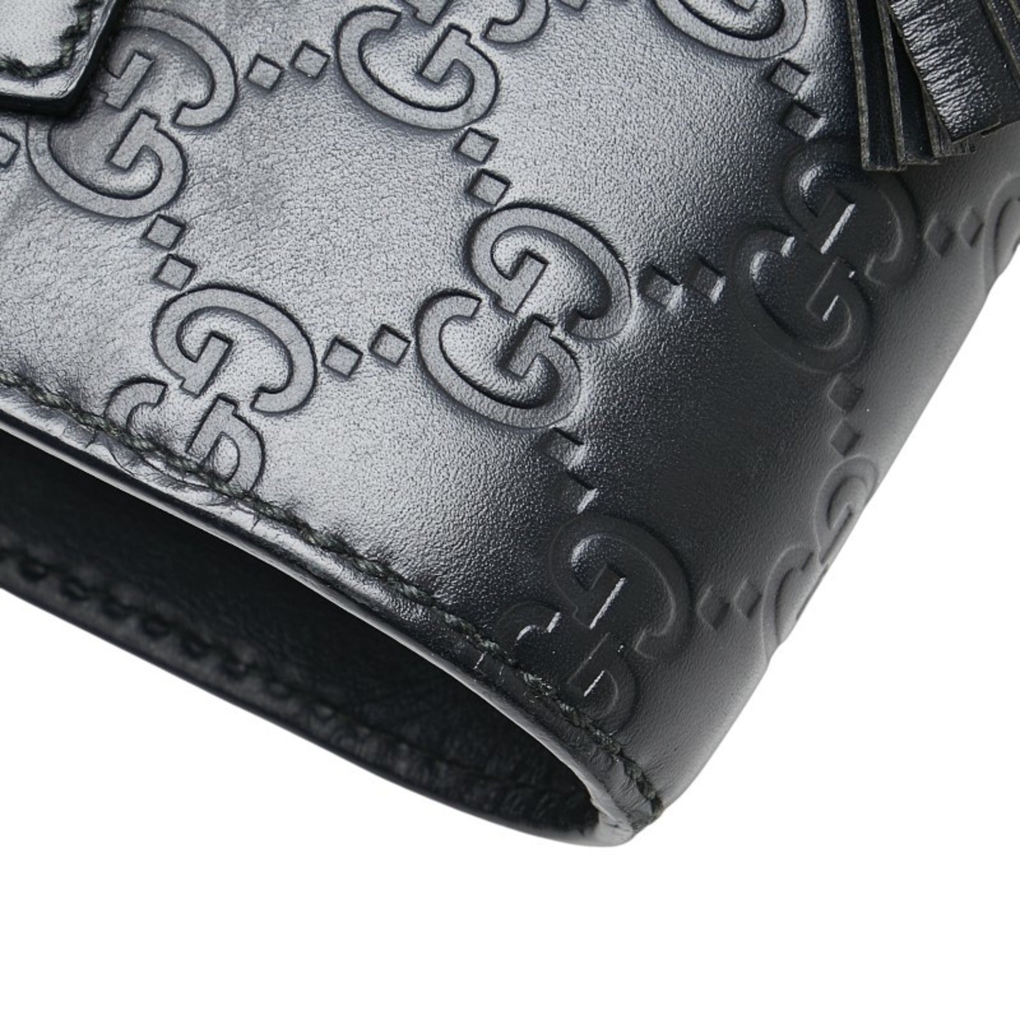 Gucci Horsebit Black Leather Shoulder Bag (Pre-Owned)