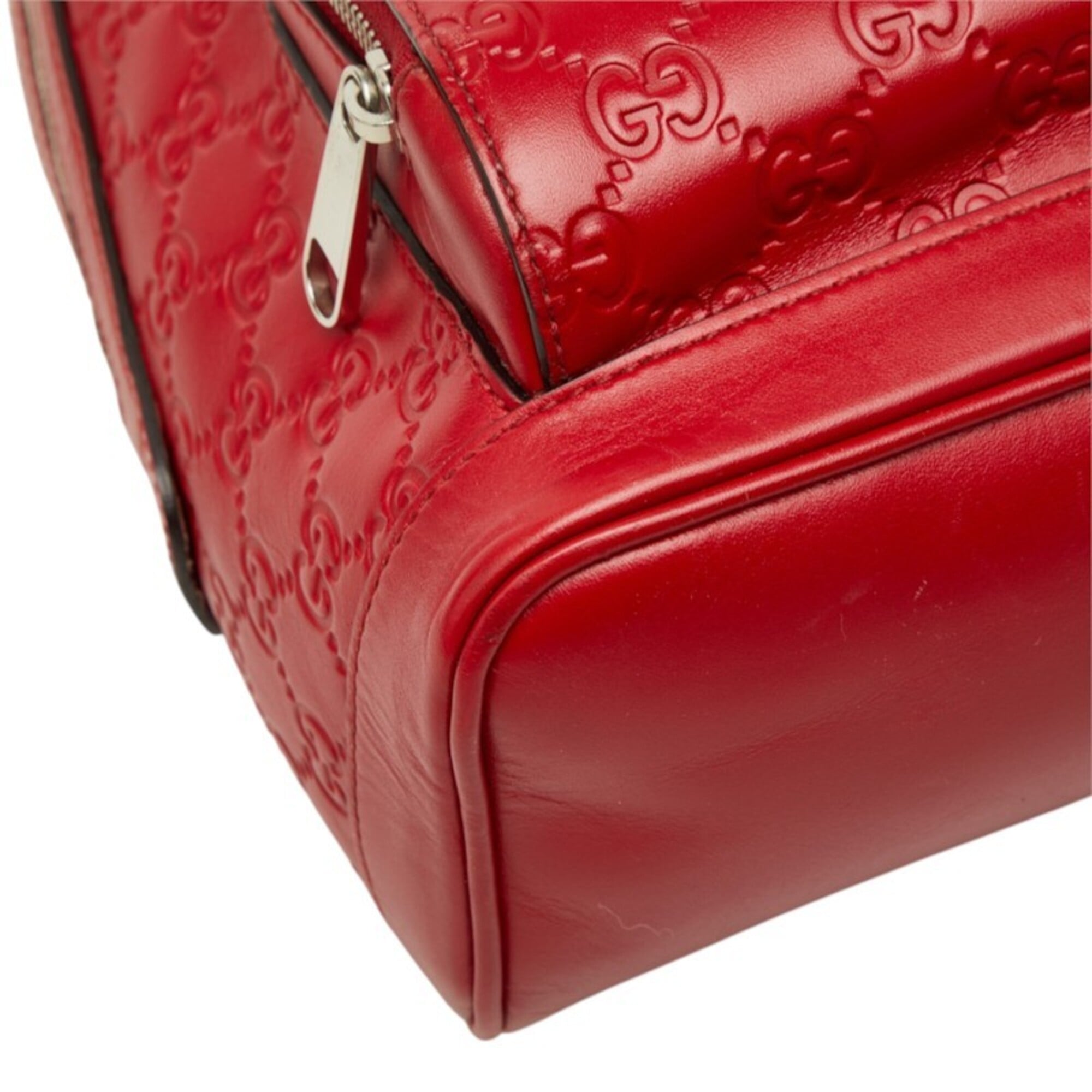 Gucci Red Color Leather Backpack (Pre-Owned)