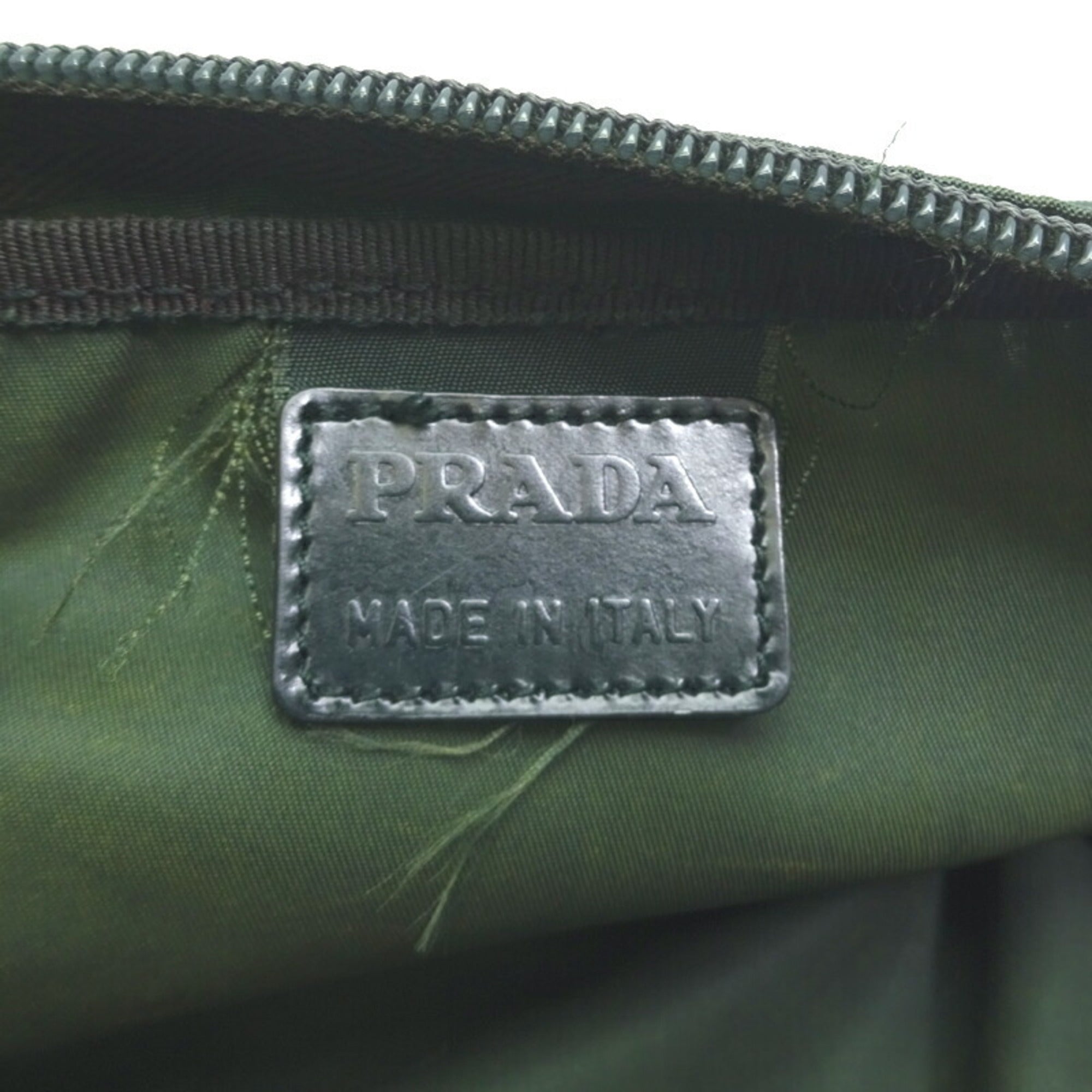 Prada Dark Green Nylon Pouch (Pre-Owned)