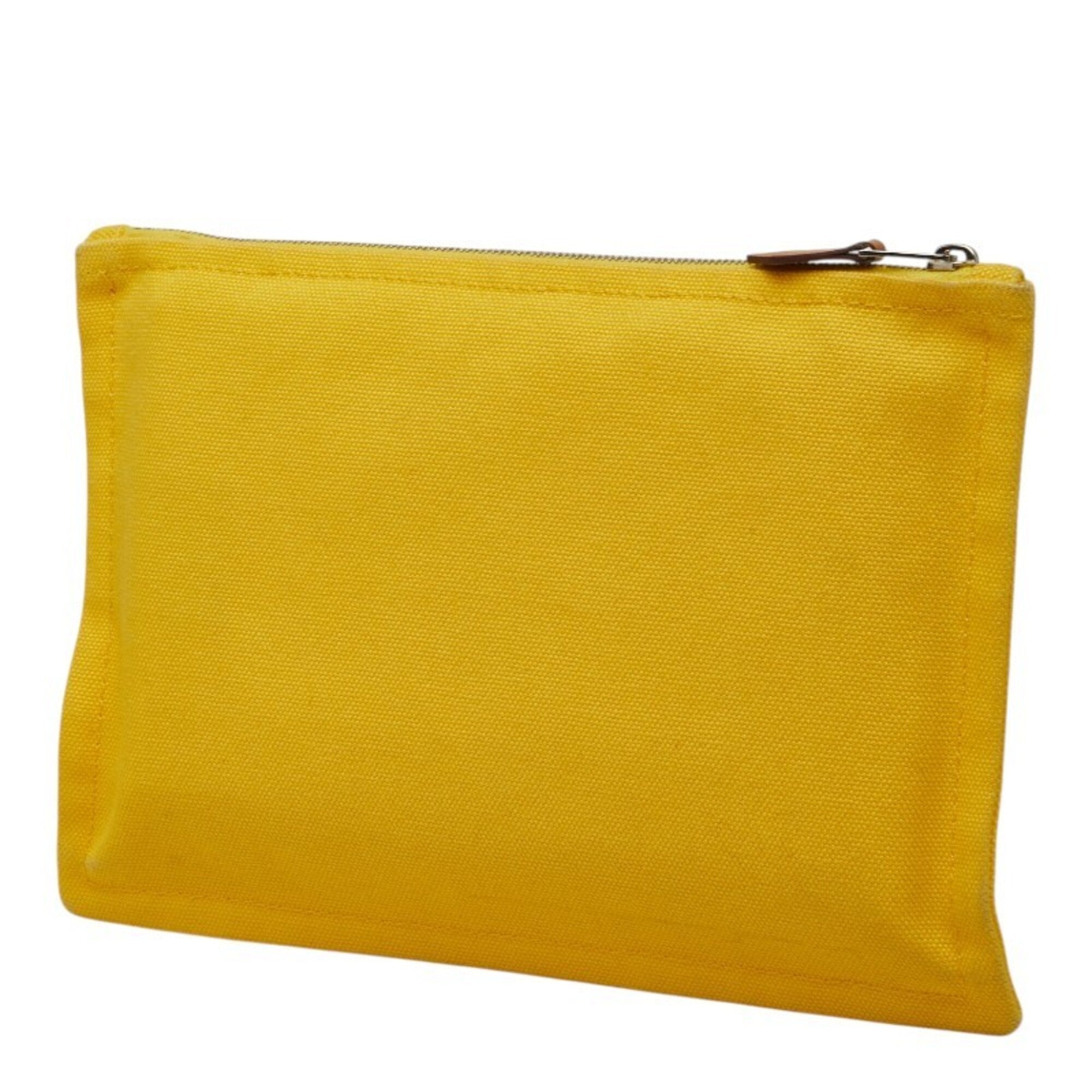 Hermes Yellow Cotton Handbag Pouch (Pre-Owned)