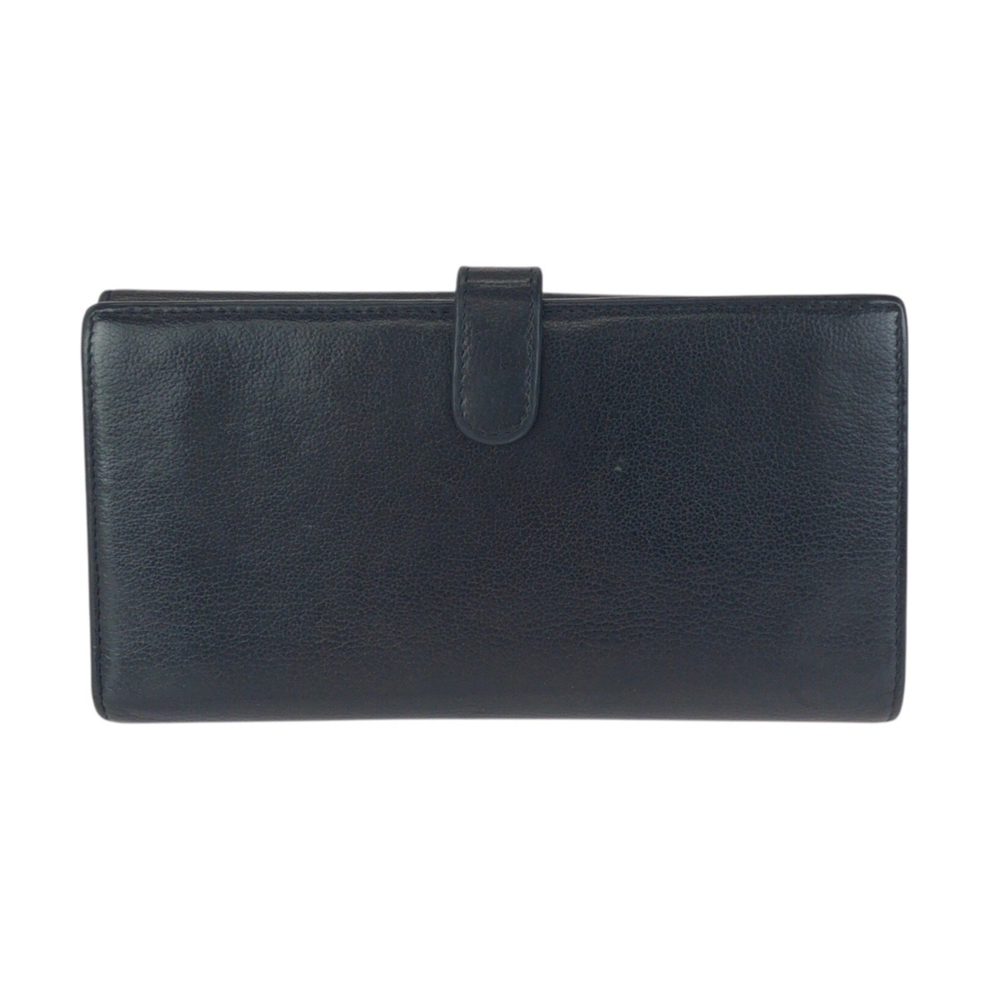 Chanel Black Leather Long Wallet (Bi-Fold) (Pre-Owned)