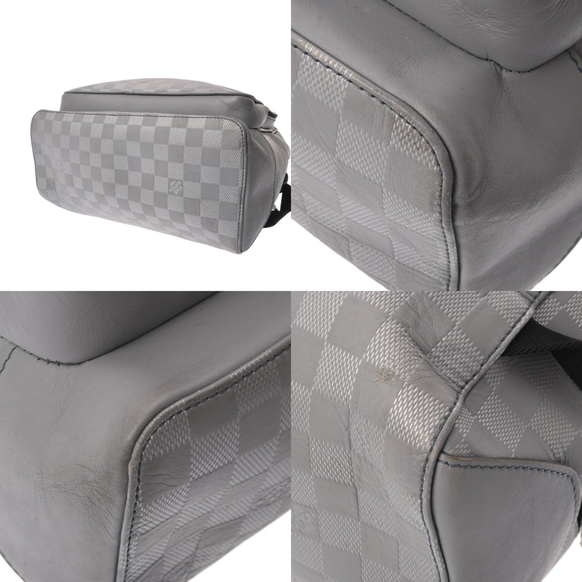 Louis Vuitton Silver Leather Backpack (Pre-Owned)