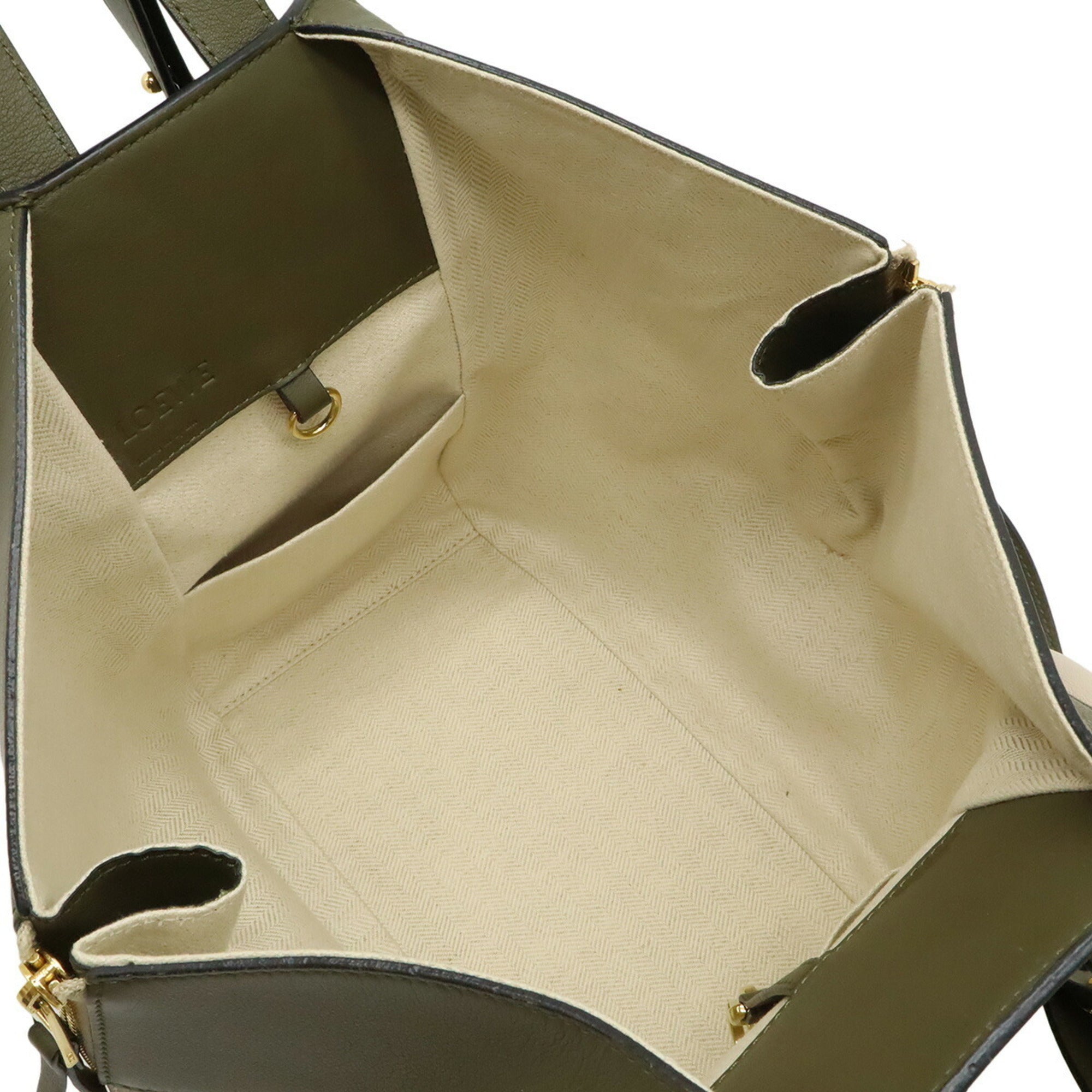 Loewe Beige Khaki White Leather Handbag Shoulder Bag (Pre-Owned)