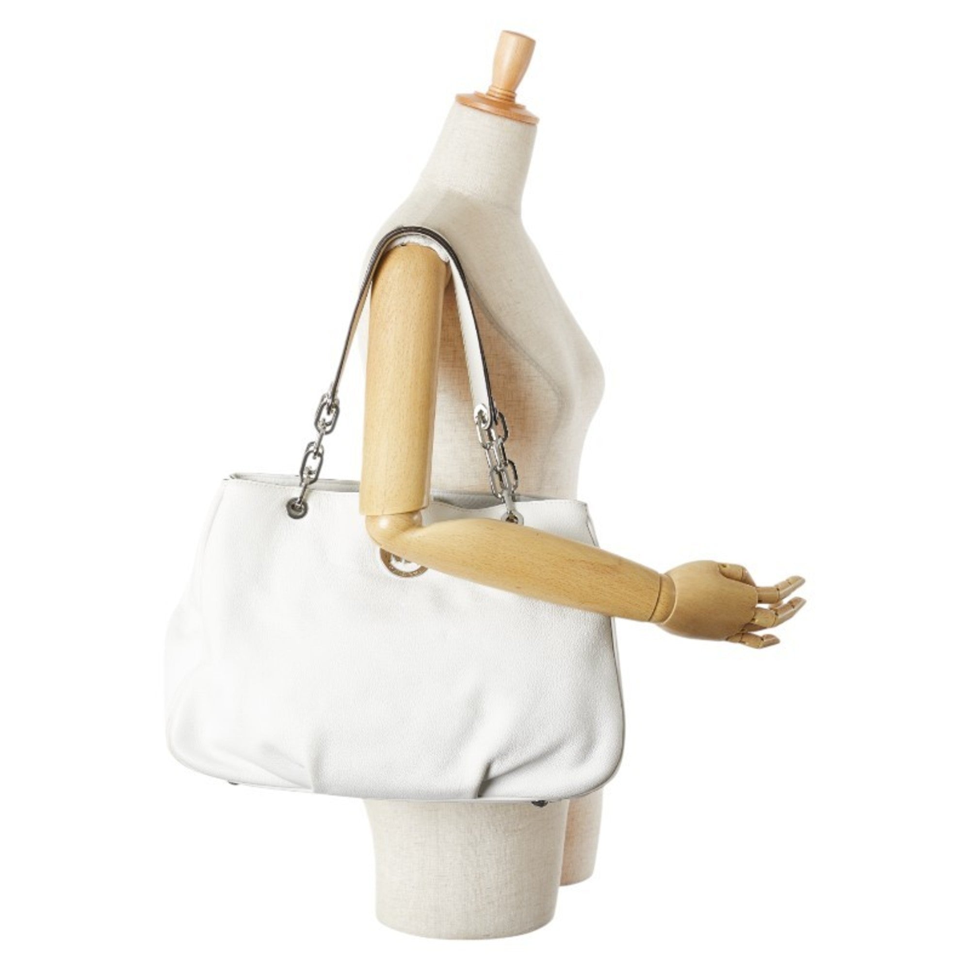 Michael Kors White Leather Tote Bag (Pre-Owned)