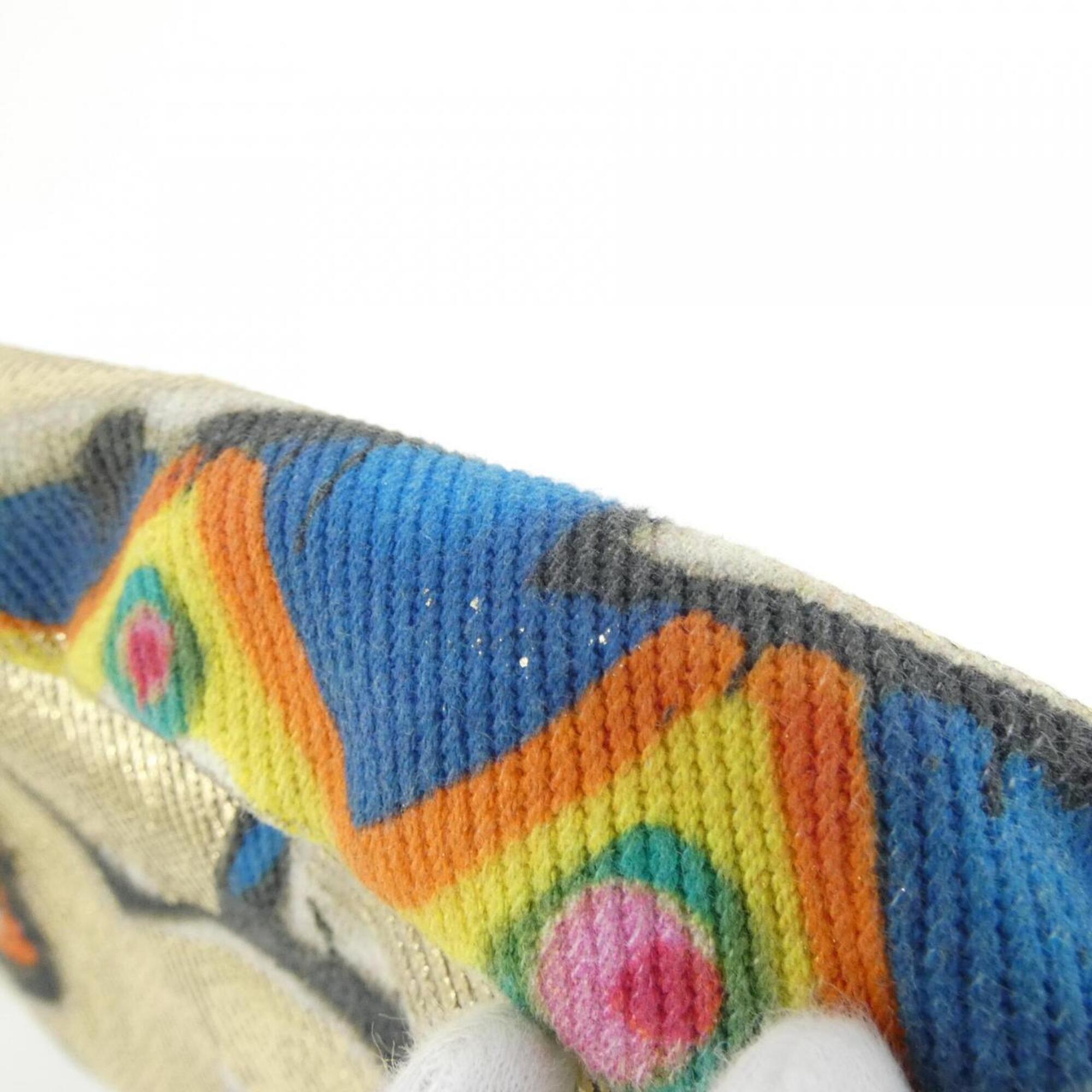 Chanel Gold Multi-Color Cotton Leather Fanny Pack (Pre-Owned)