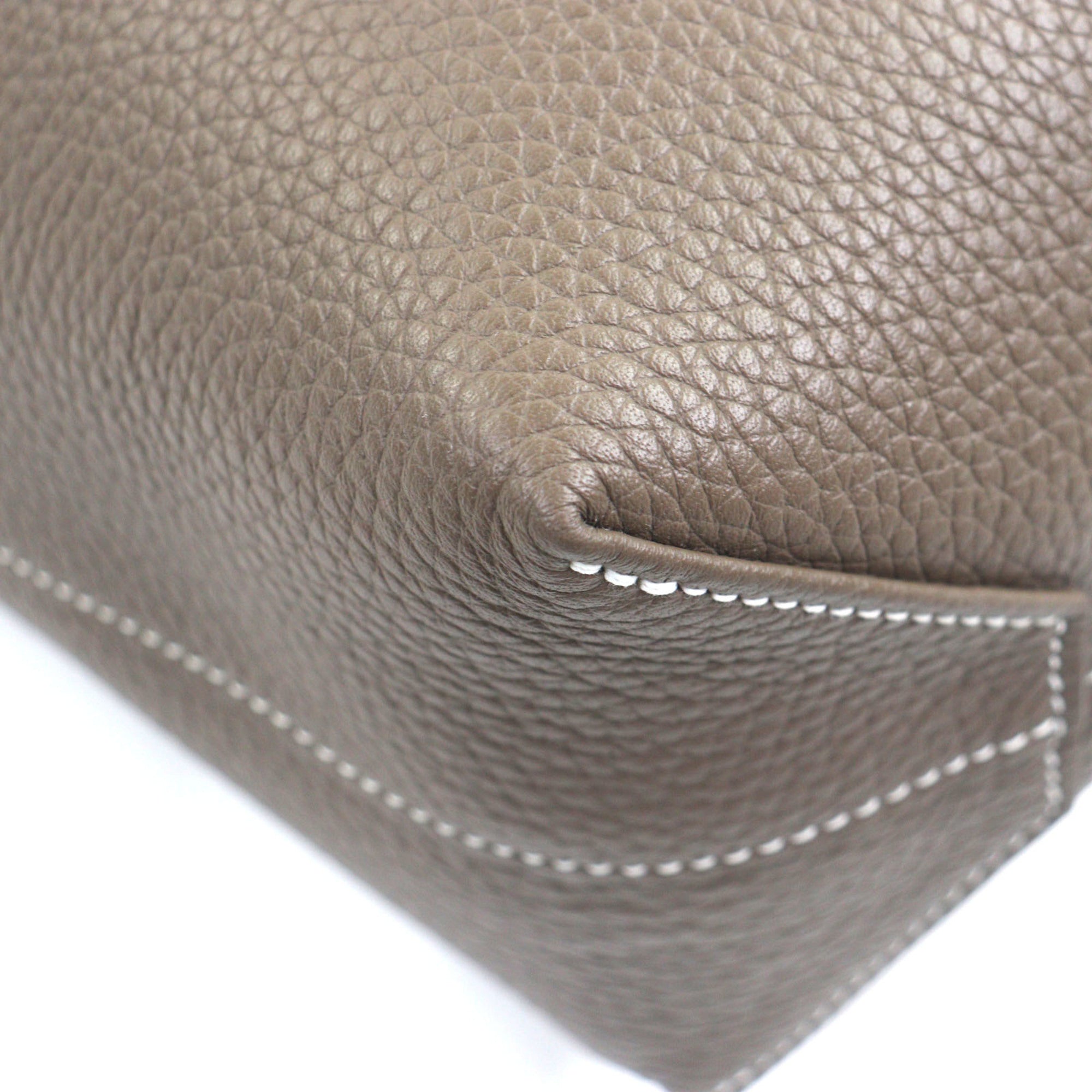 Hermes Ebene Etoupe Gray Taurillon Clemence Leather Tote Bag (Pre-Owned)