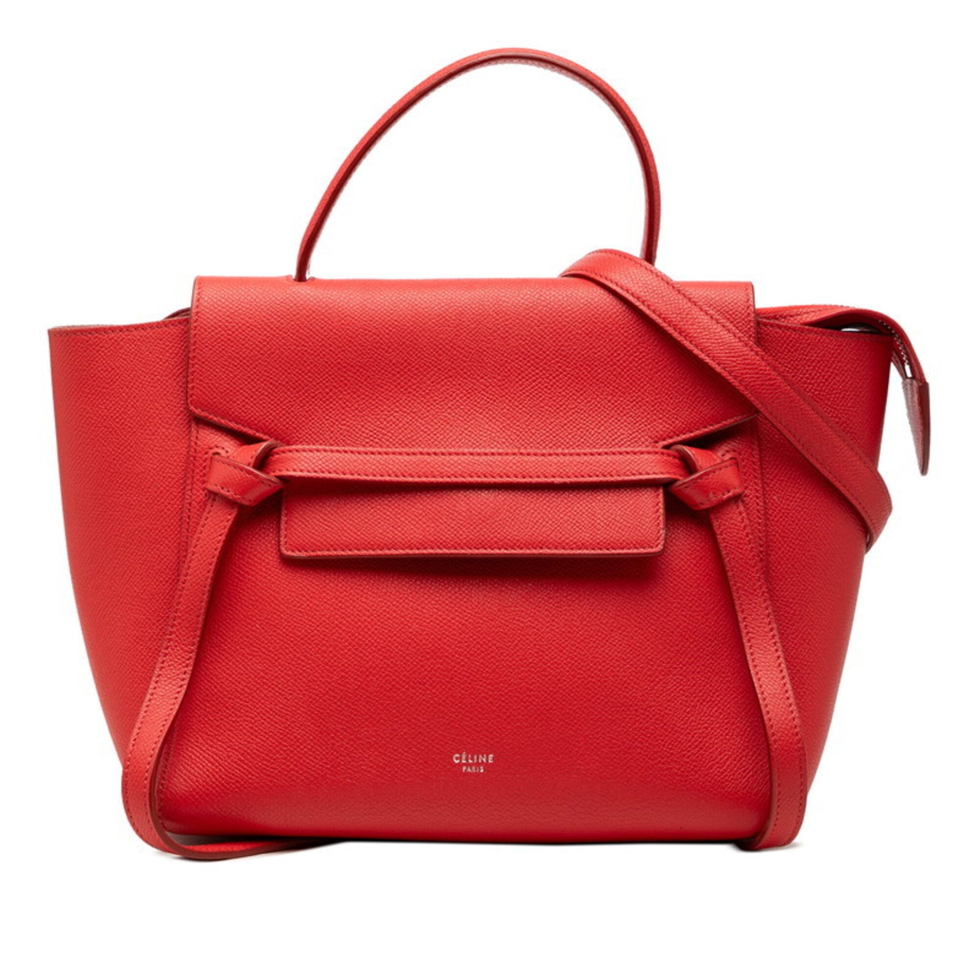 Celine Red Color Leather Handbag Shoulder Bag (Pre-Owned)