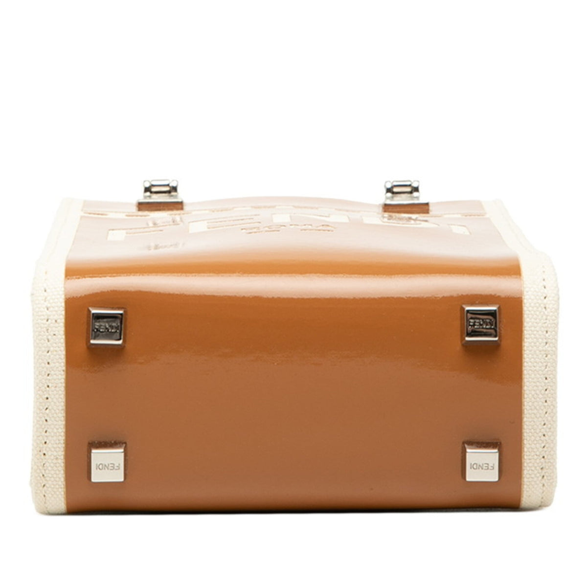 Fendi Brown Ivory Ivory Handbag Shoulder Bag (Pre-Owned)