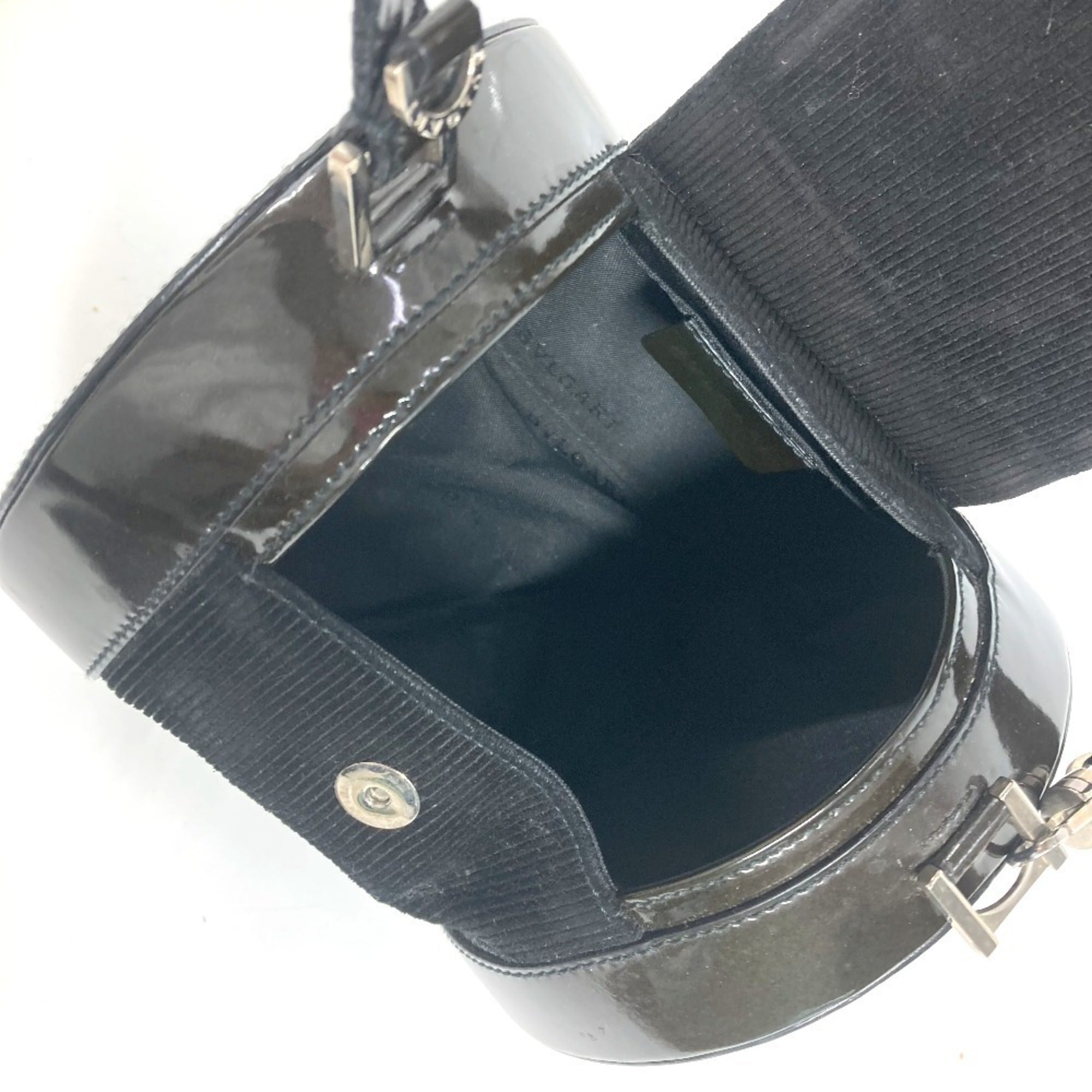 Bvlgari B.Zero1 Black Suede Leather Handbag Shoulder Bag (Pre-Owned)