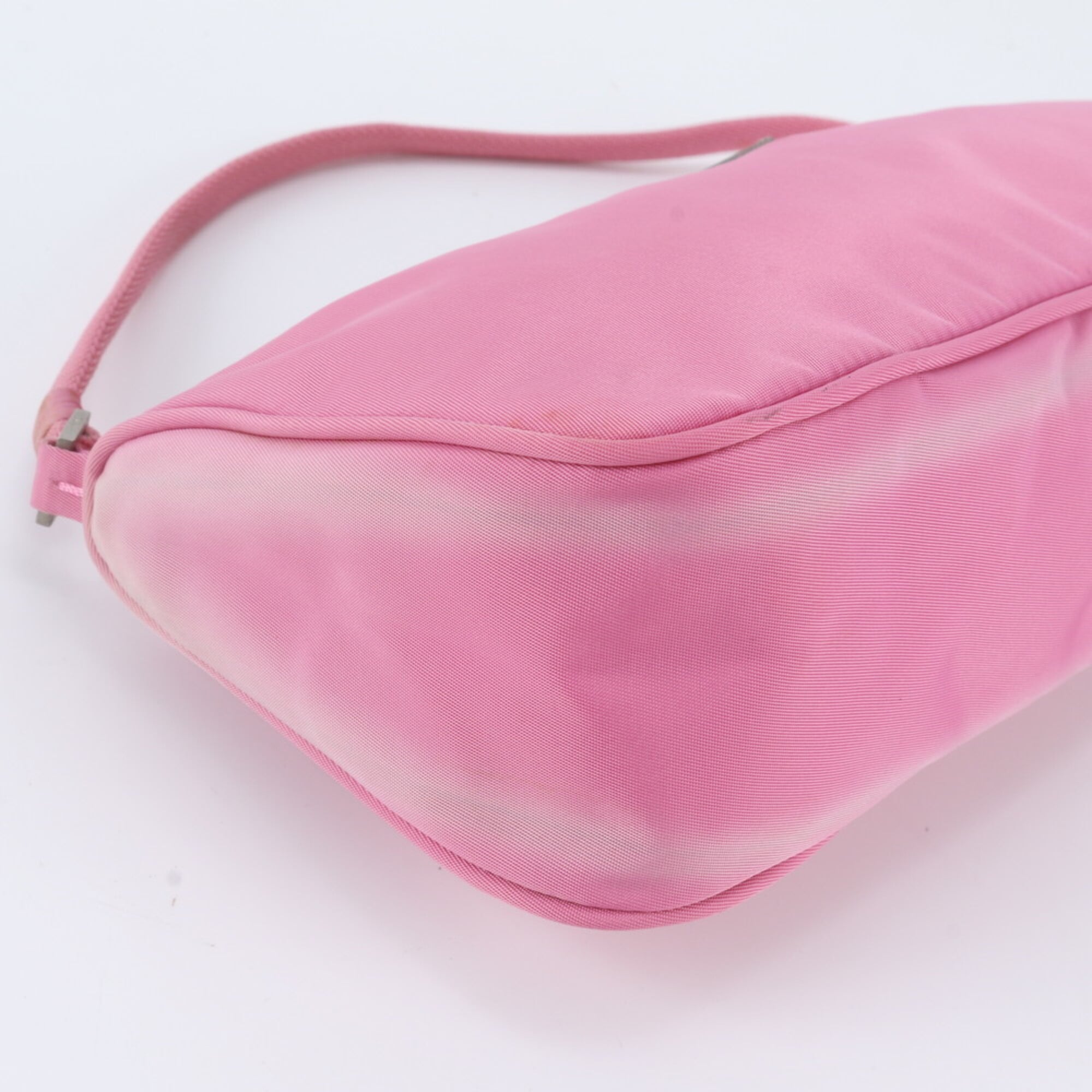 Prada Pink Nylon Leather Handbag Pouch (Pre-Owned)