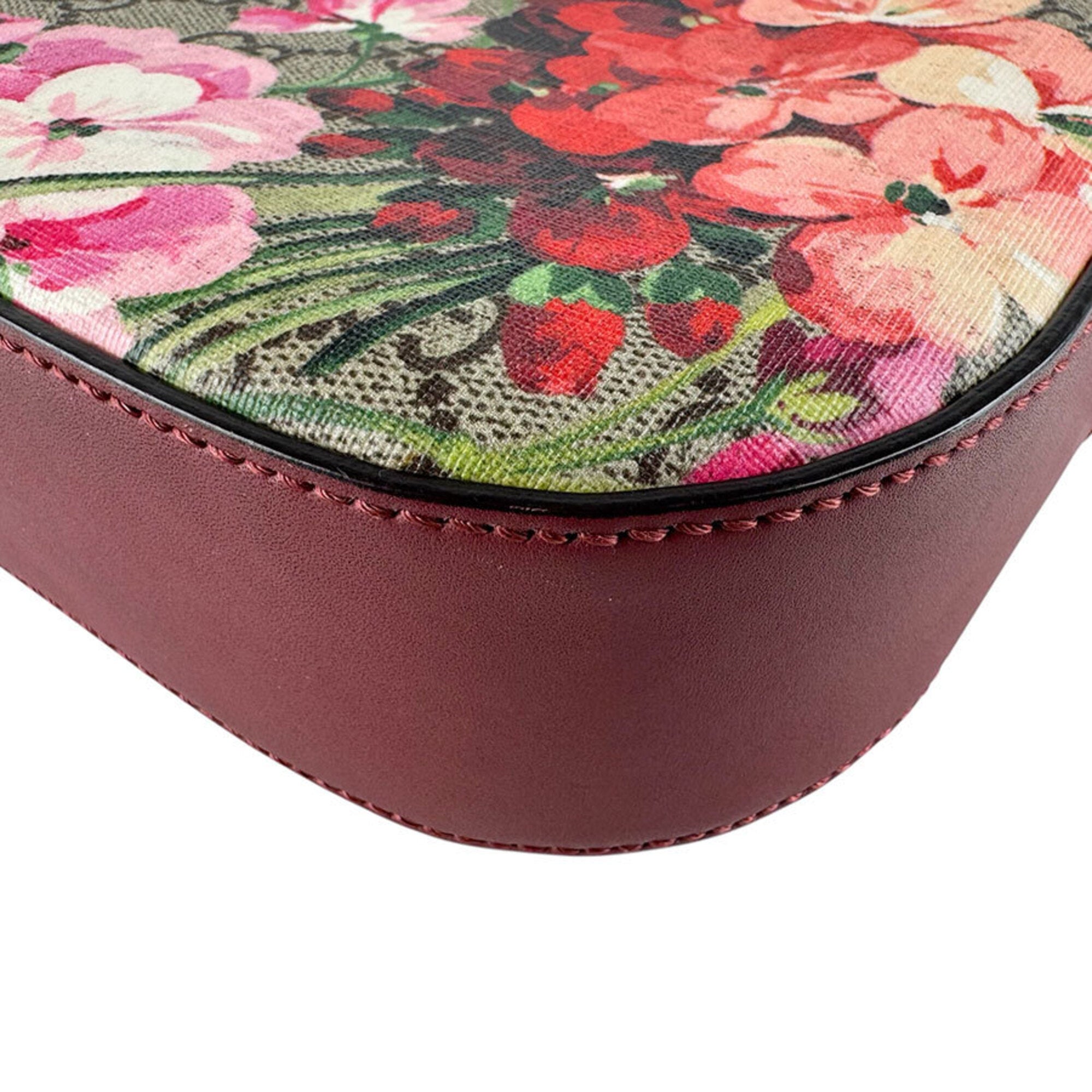 Gucci Brown Pink Gg Supreme Shoulder Bag (Pre-Owned)